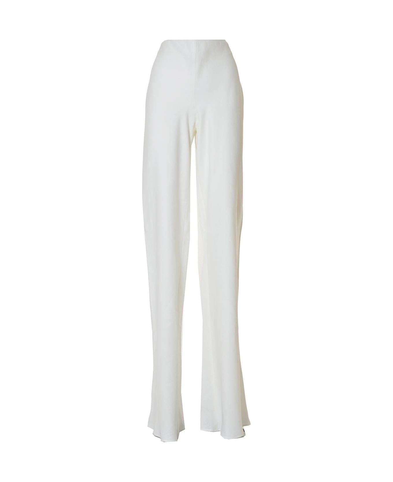 Alberta Ferretti High Waist Wide Leg Flared Pants - Bianco