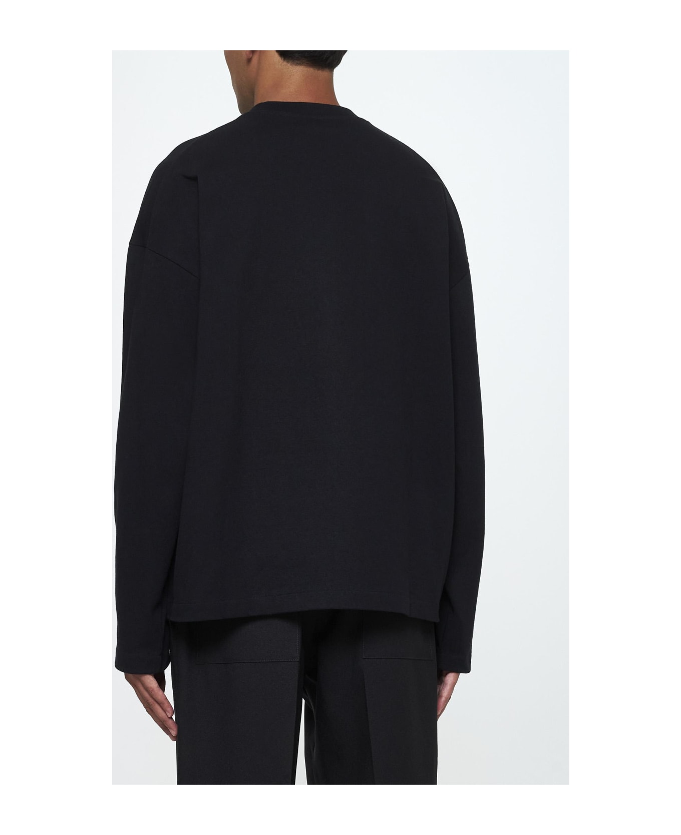 Jil Sander Black Cotton T-shirt - BLACK