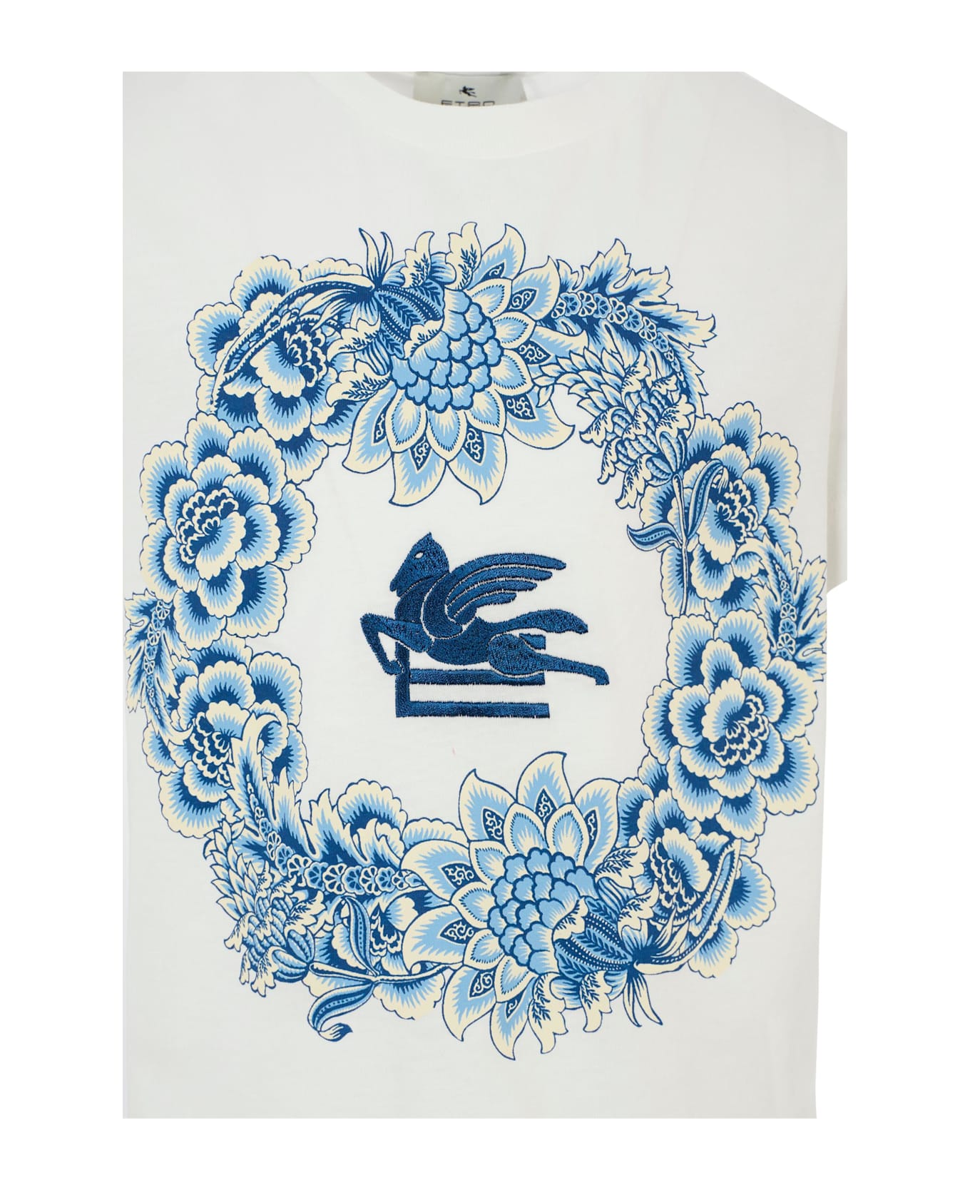 Etro Ivory T-shirt For Girl With Pegasus - Ivory