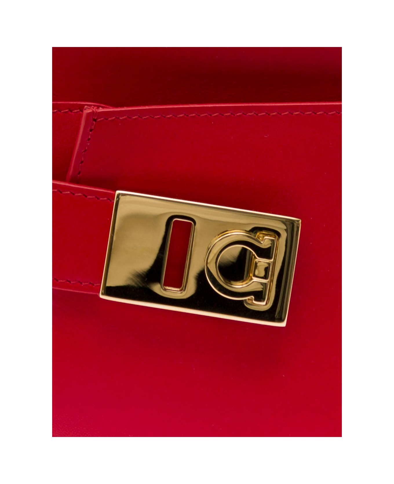 Ferragamo 'camera Case S' Red Crossbody Bag With Gancini Buckle In Leather Woman - Rosso
