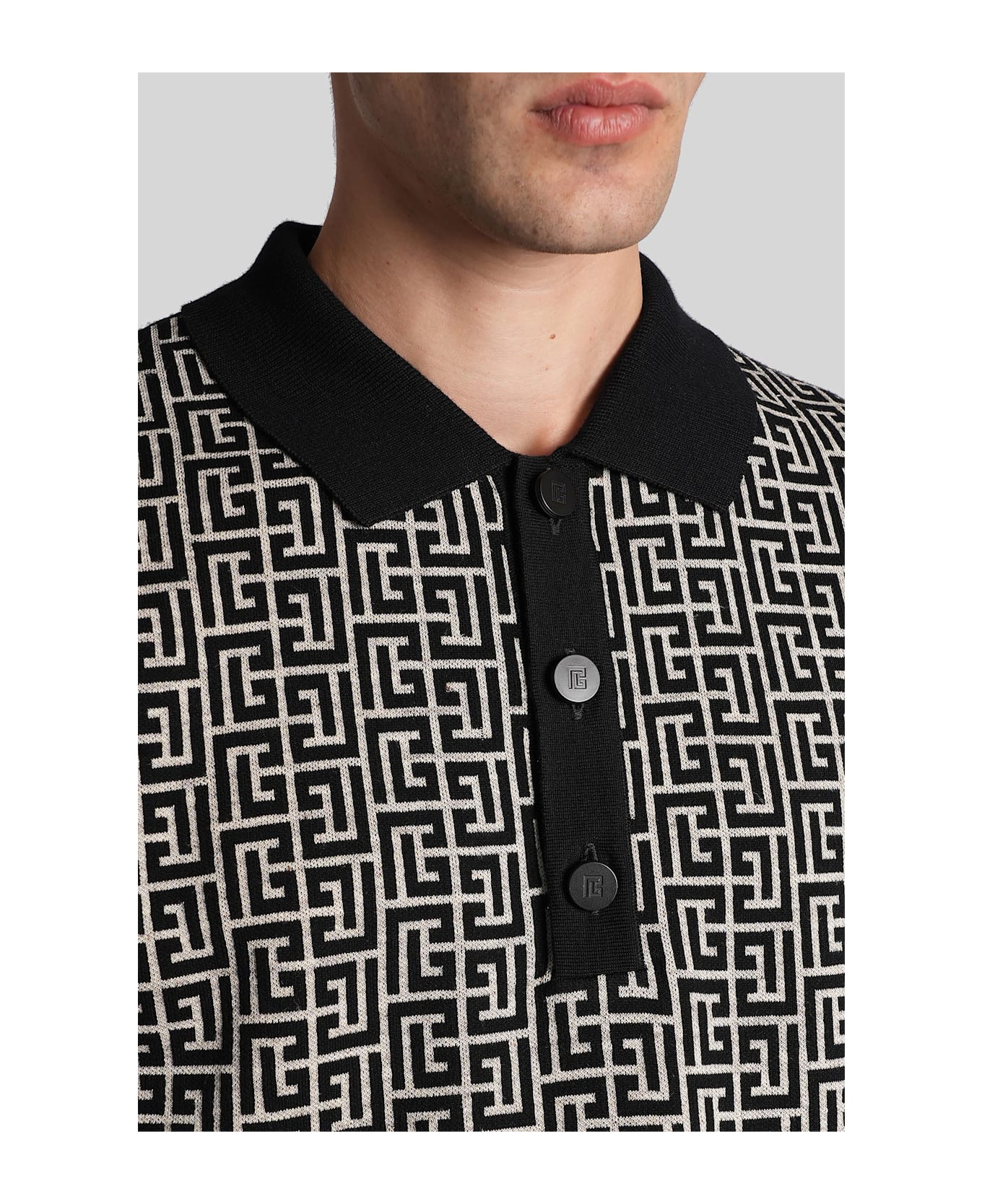 Balmain Polo In Beige Cotton - beige