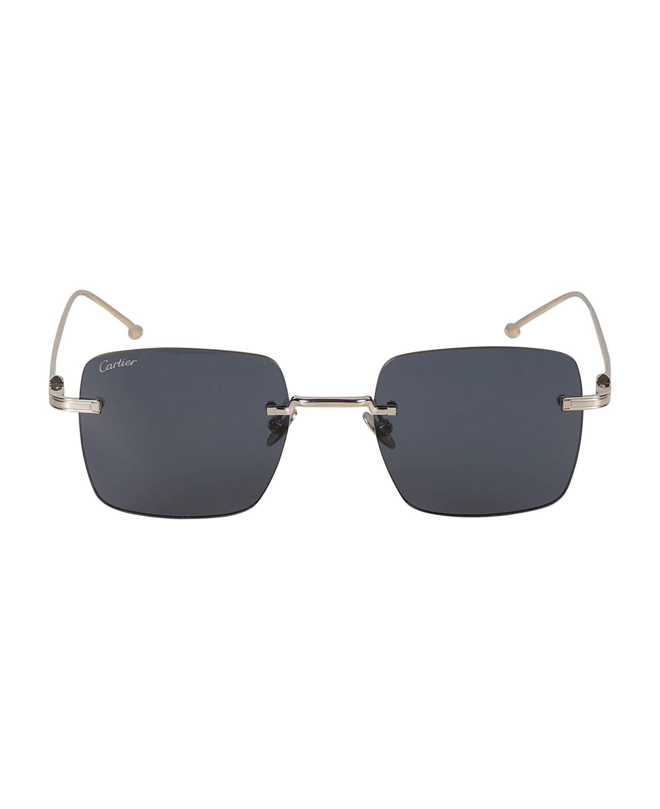 Cartier Eyewear Square Frame Glasses - Silver/Black アイウェア
