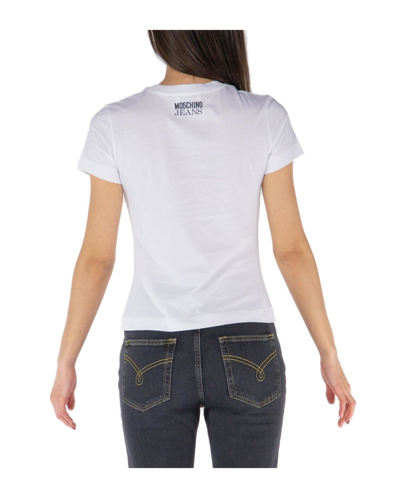Moschino Jeans Peace Sign-motif Crewneck T-shirt Moschino - WHITE
