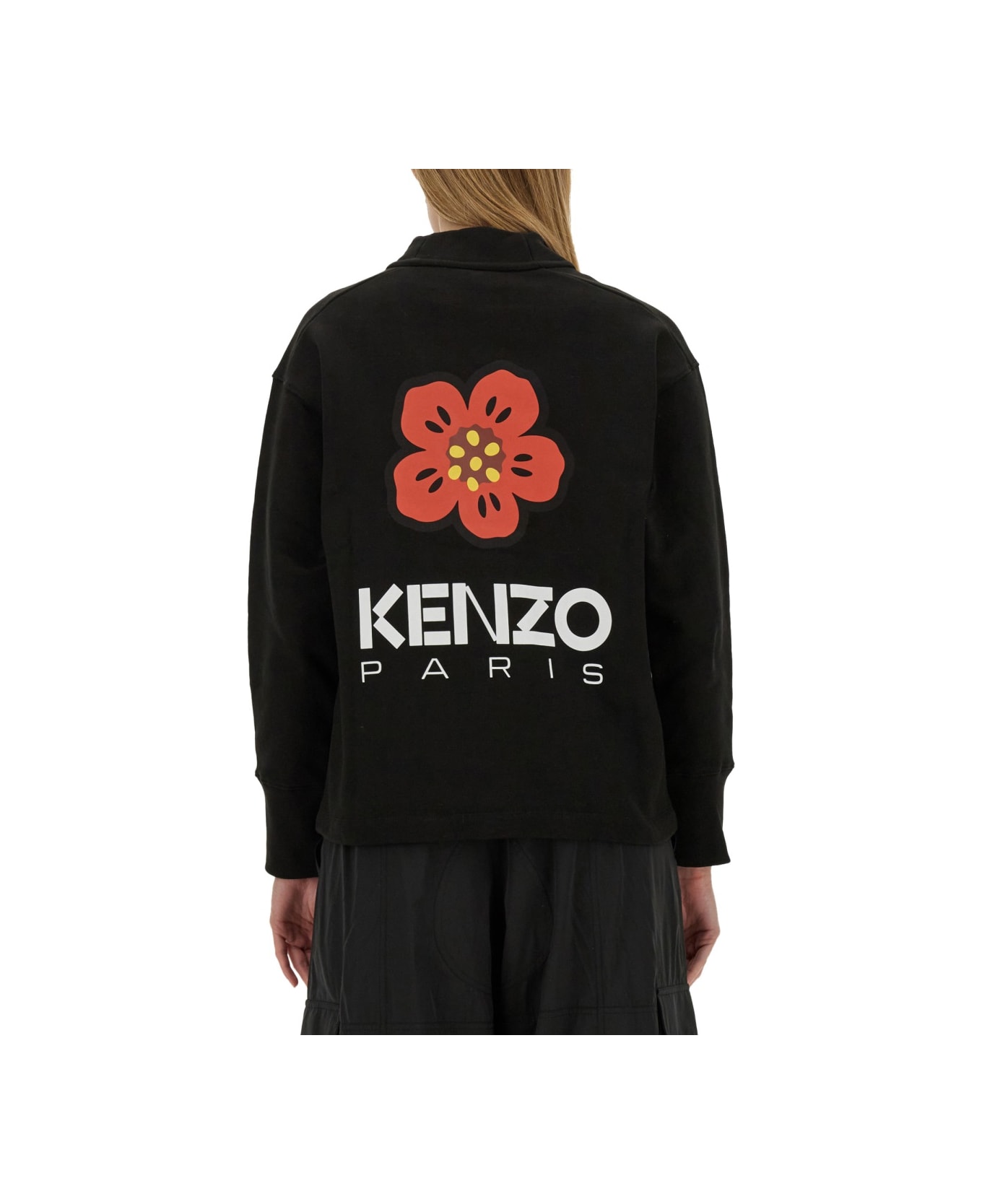 Kenzo Cardigan With Logo - BLACK