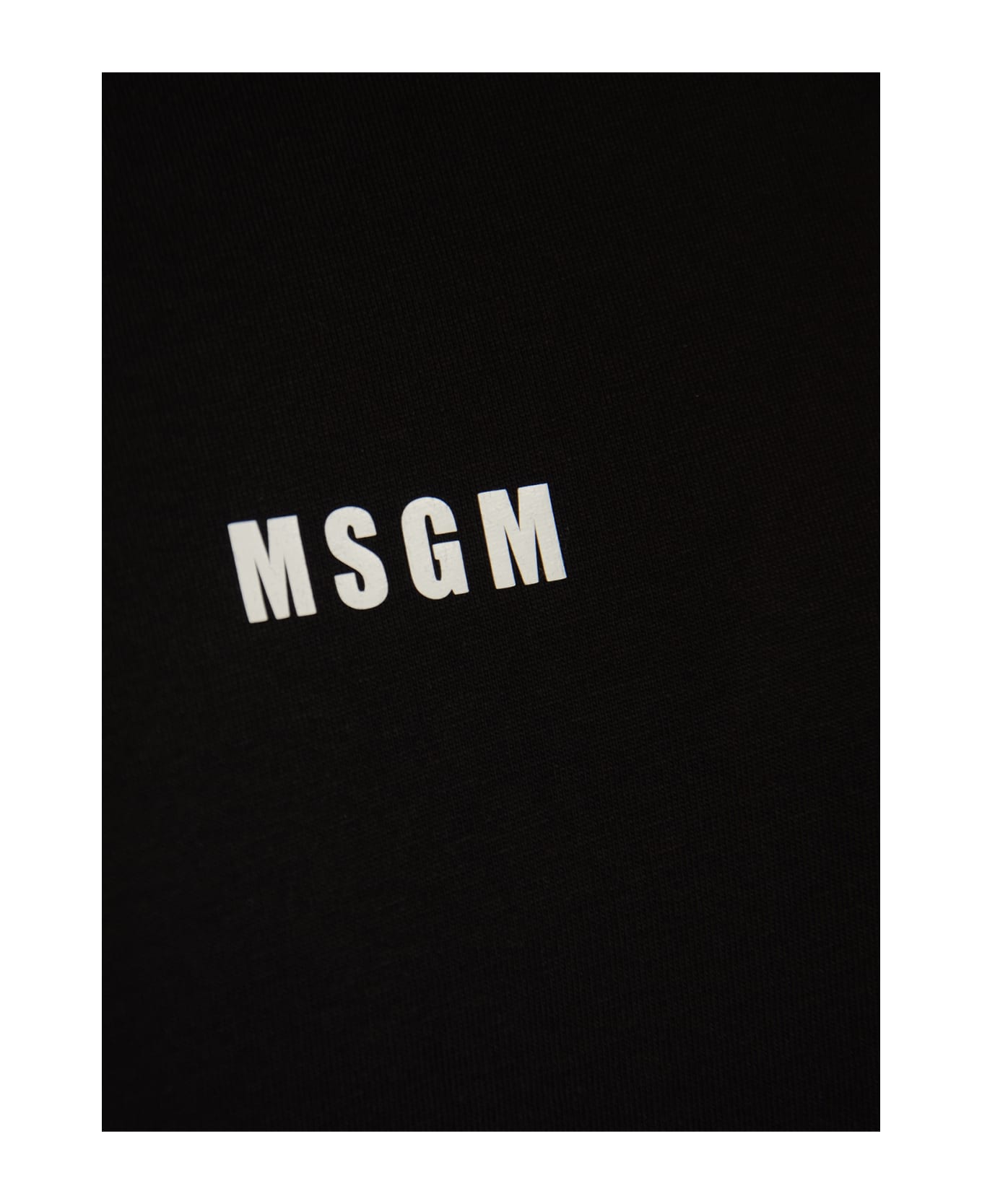 MSGM Logo Printed Long-sleeved T-shirt - Black