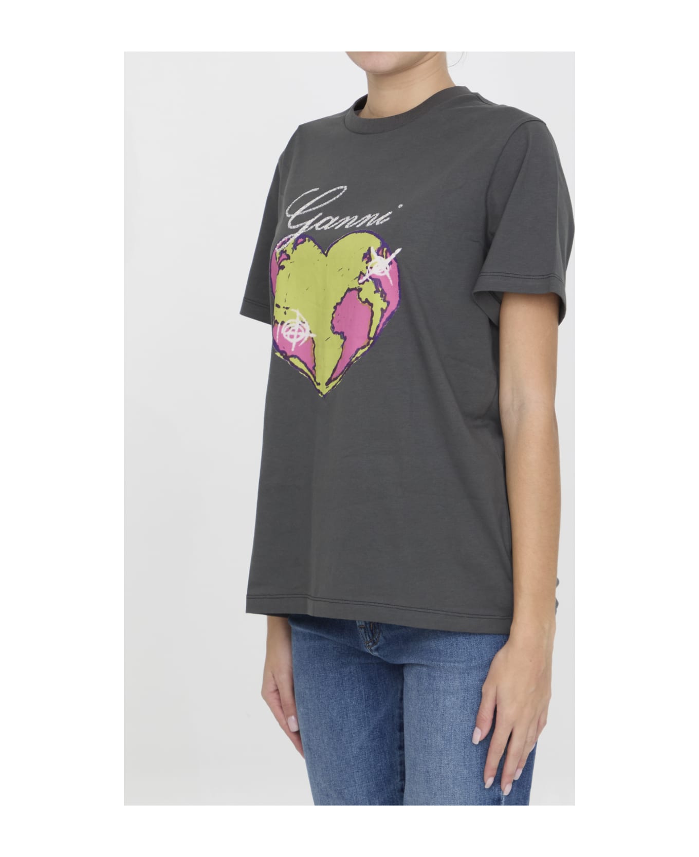 Ganni Heart T-shirt - GREY