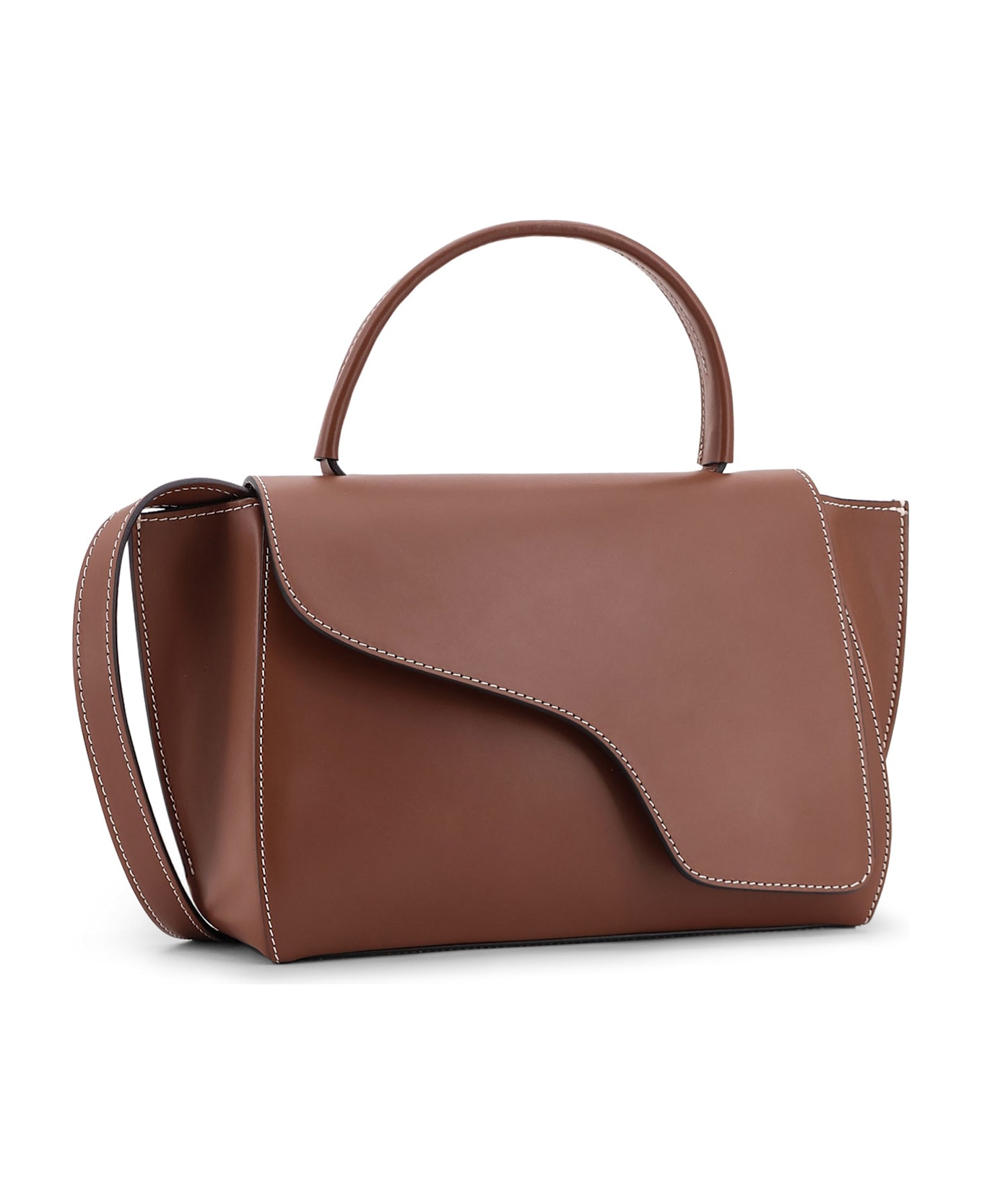 ATP Atelier Arezzo Leather Shoulder Bag - Cannella Contrast Stitch