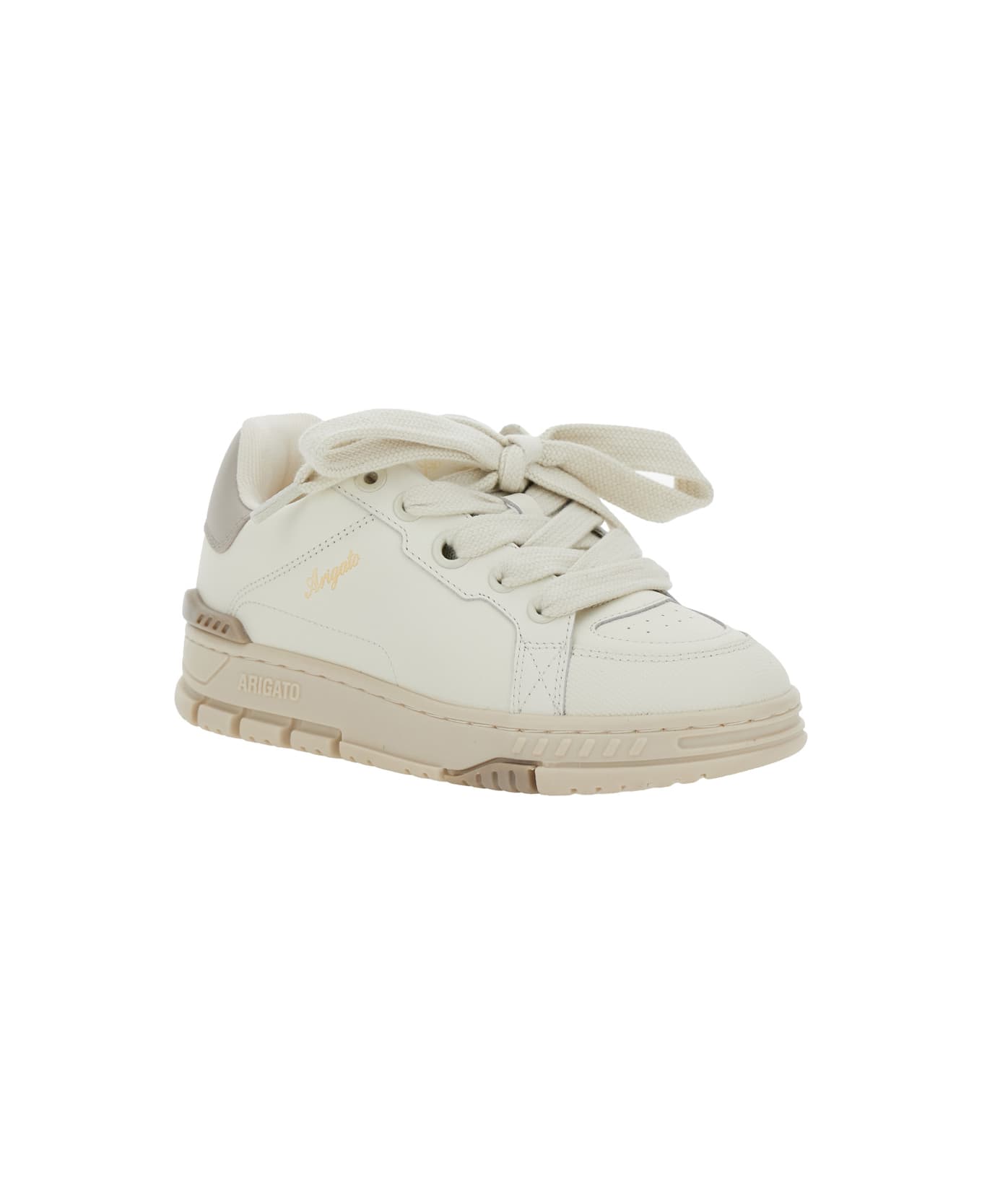 Axel Arigato 'area Haze' Beige Low Top Sneakers With Laminated Leather In Leather Blend Woman - Beige