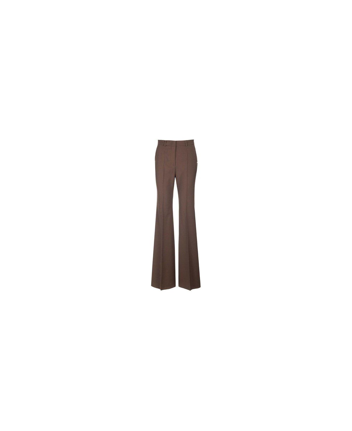 SportMax High Waist Flared Trousers - Cioccolato