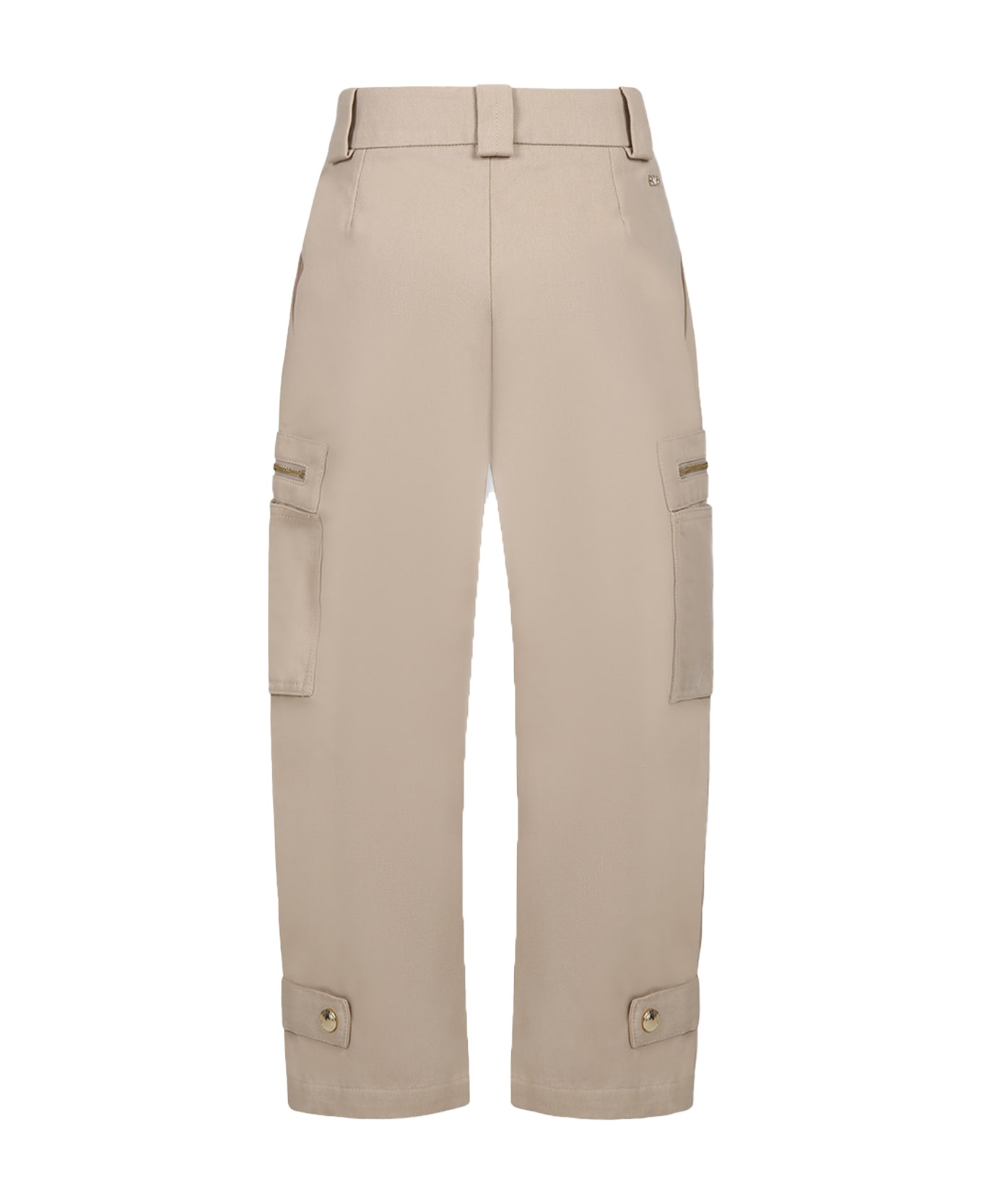 Chloé Beige Trousers For Girl With Logo - Beige