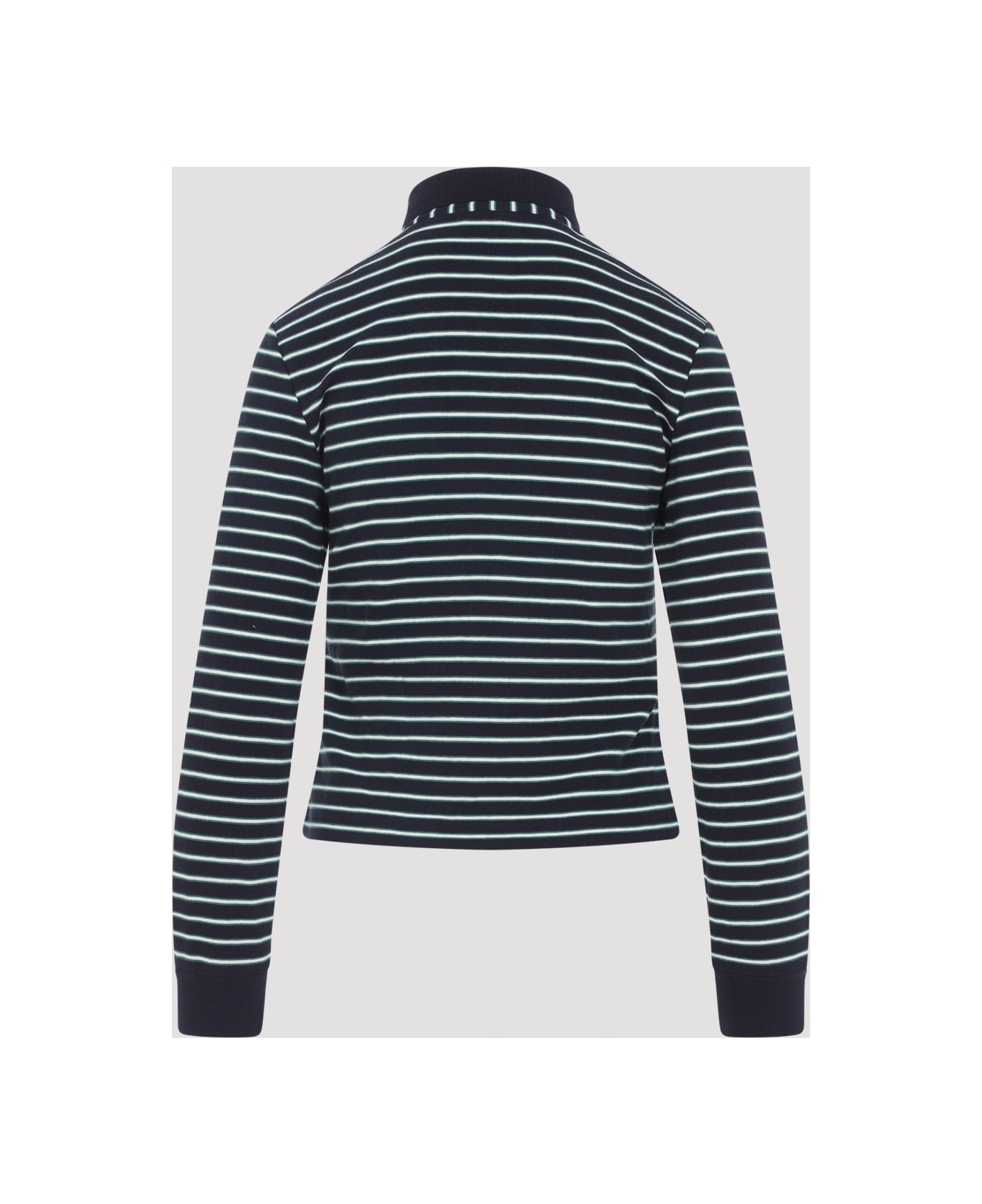 Celine Triomphe Ls Polo - Navy Green Off White
