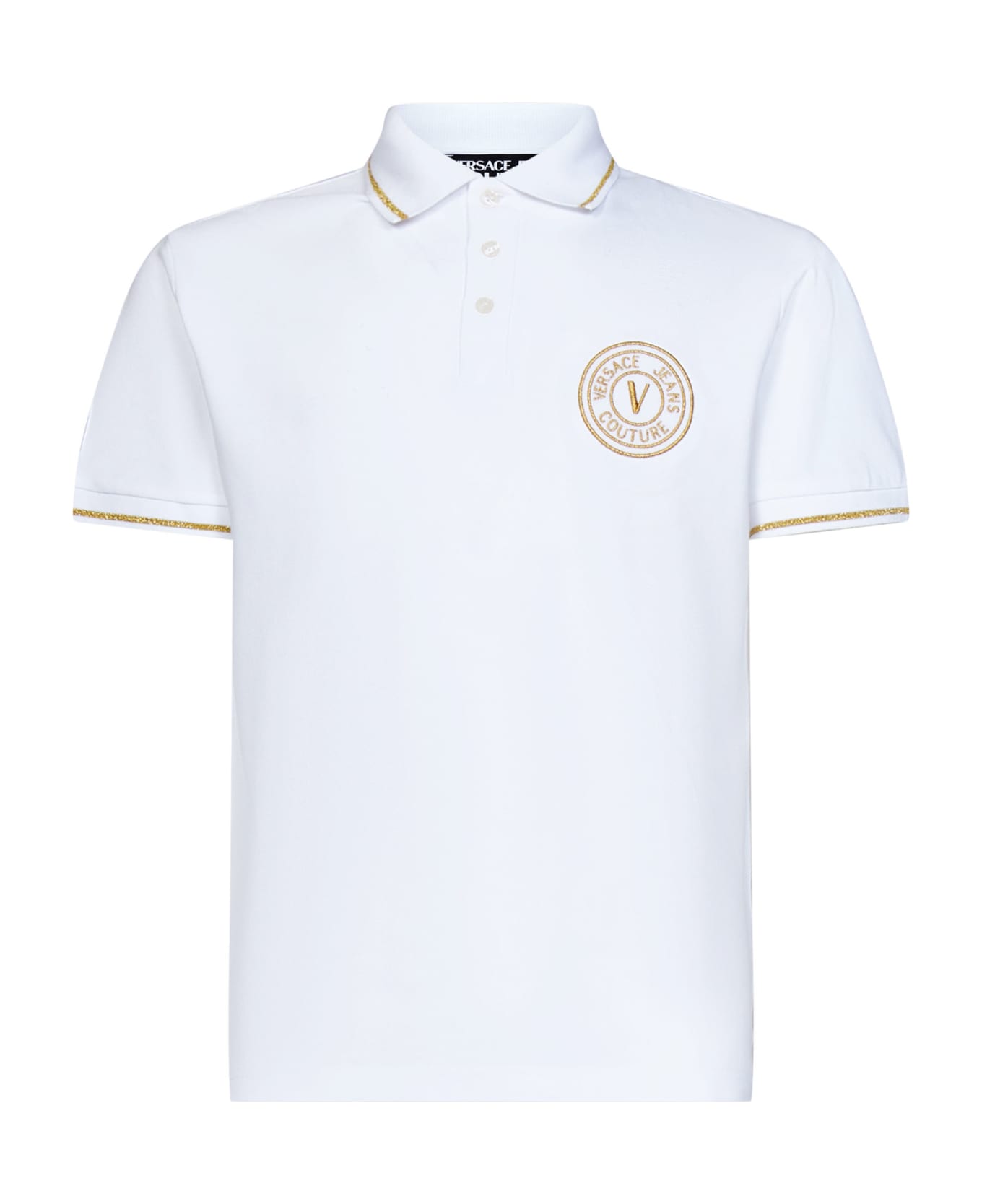 Versace Jeans Couture V-emblem Polo Shirt - White ポロシャツ