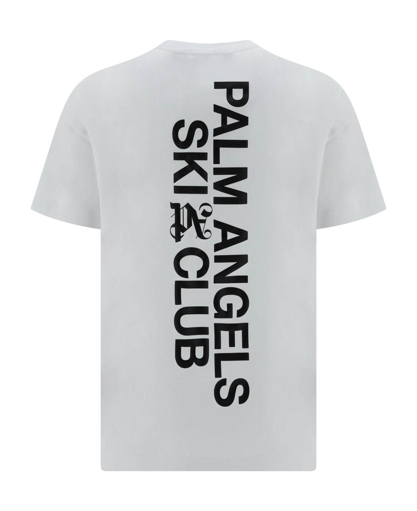 Palm Angels Cotton T-shirt With Logo - White Black シャツ