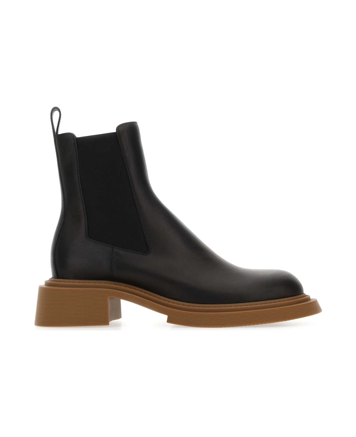 Loewe Black Leather Chelsea Ankle Boots - BLACK ブーツ