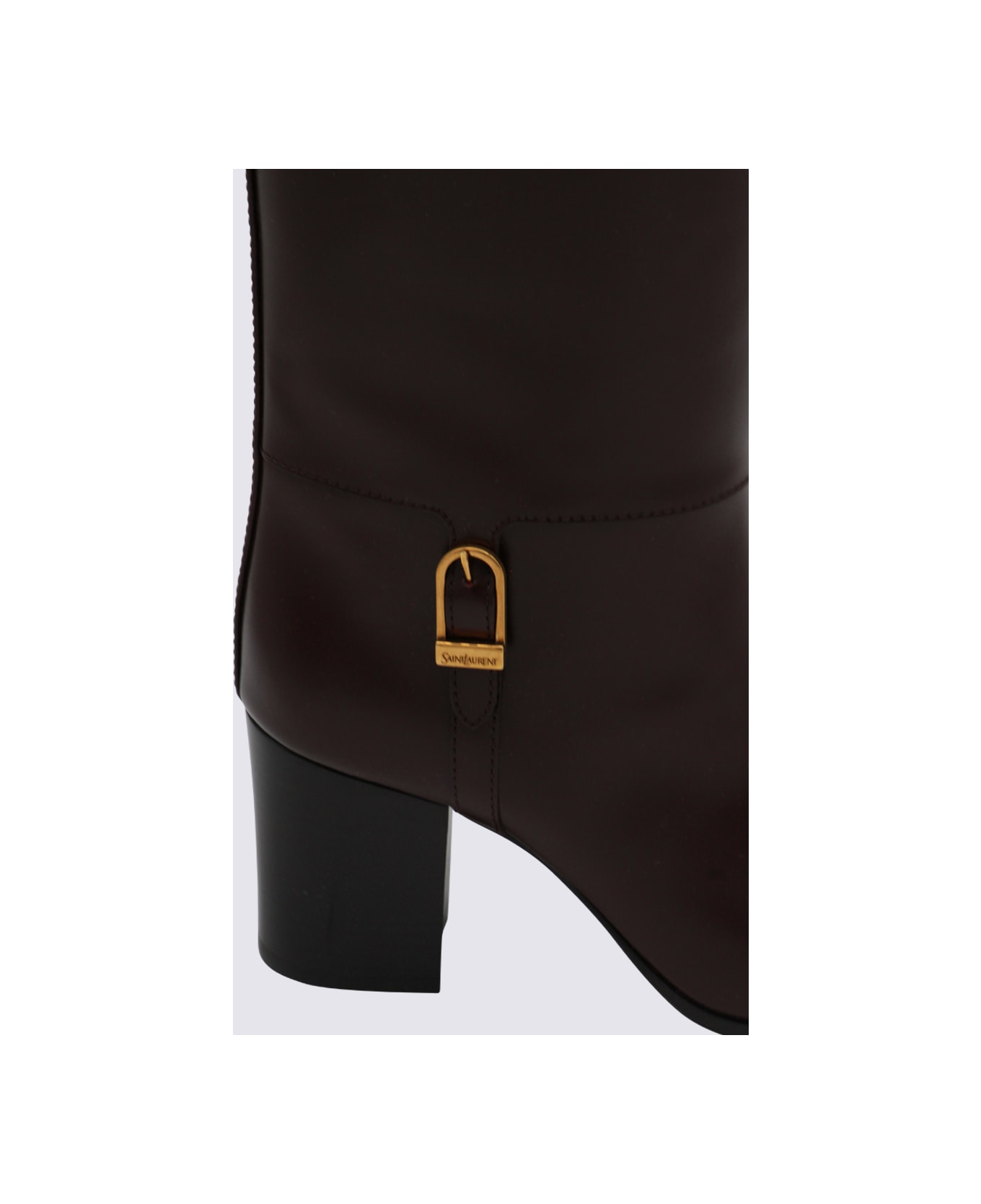 Saint Laurent Brown Julia 70 Boots - DEEP WINE