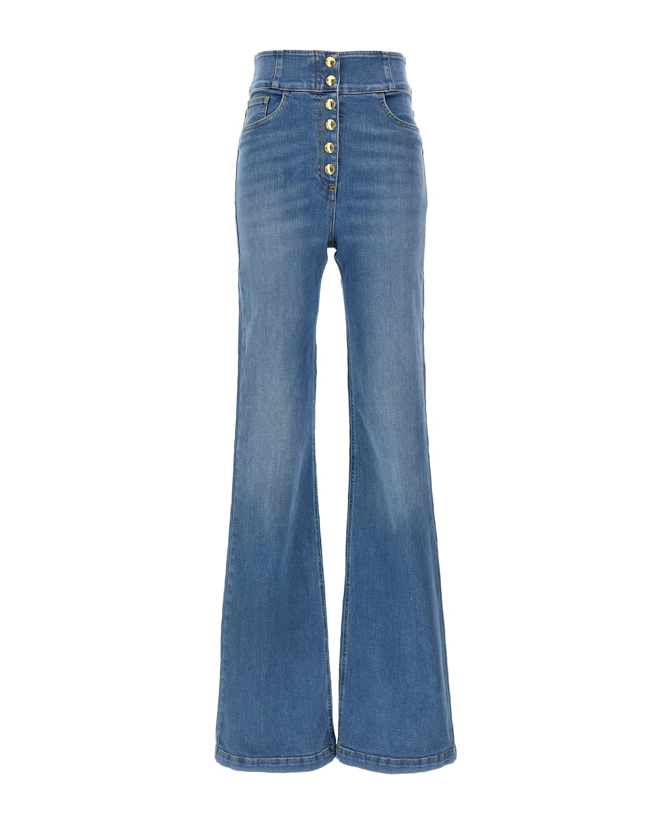 Elisabetta Franchi Button Jeans - Light Blue