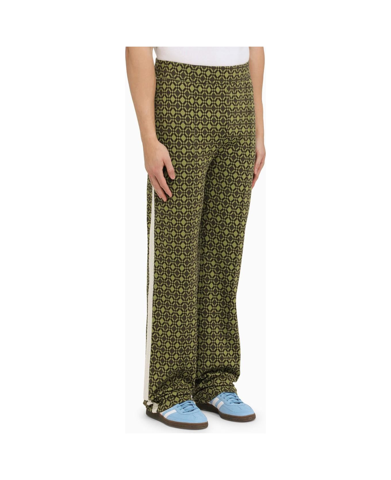 Wales Bonner Olive Green\/brown Cotton Power Sports Trousers - 7800 OLIVE AND DARK BROWN