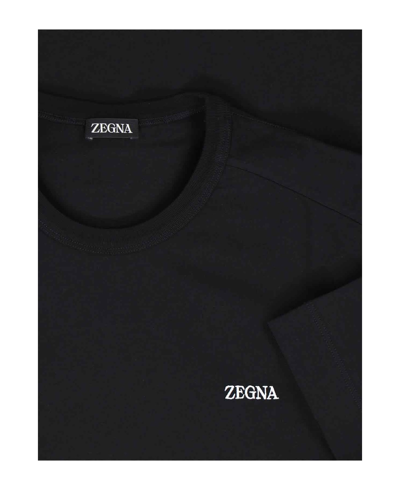 Zegna Logo T-shirt - BLACK