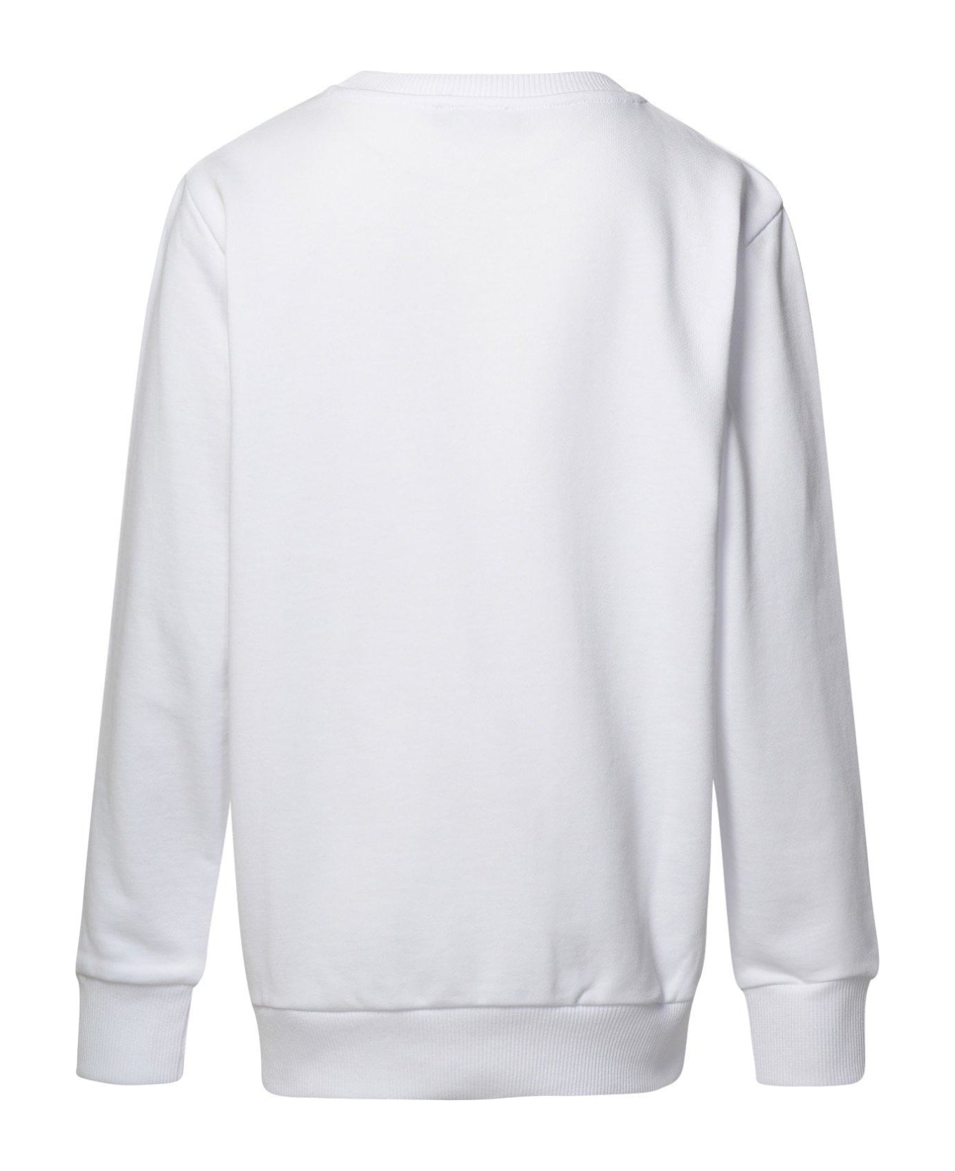 Balmain Logo Embellished Crewneck Sweatshirt - White/silver