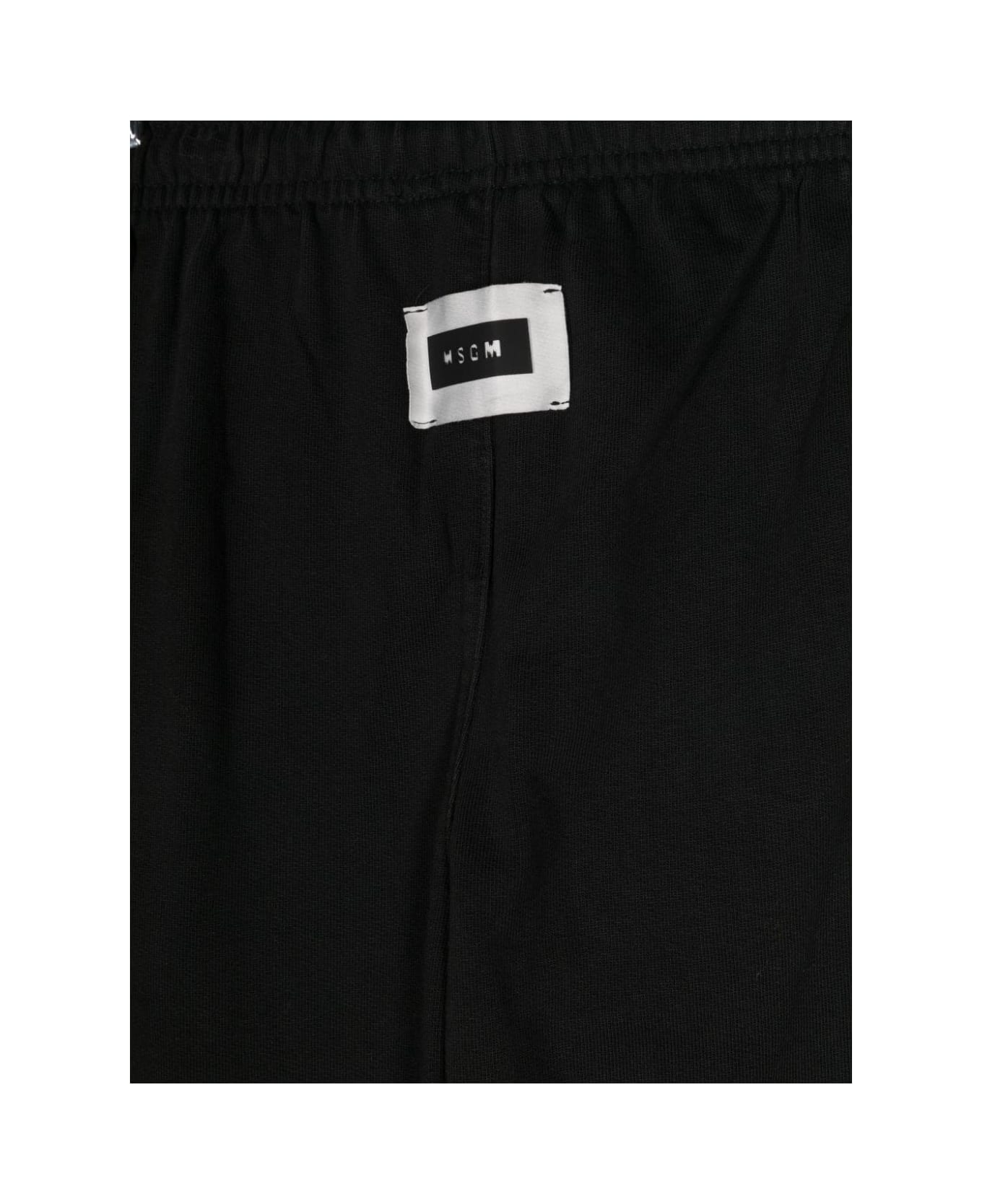 MSGM Black Joggers With Logo Patch On The Back - Nero ボトムス