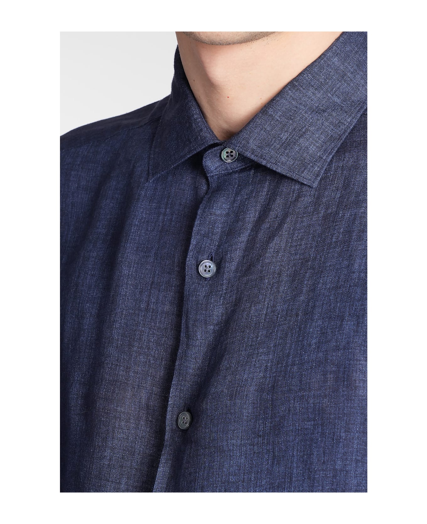 Zegna Shirt In Blue Cotton - blue