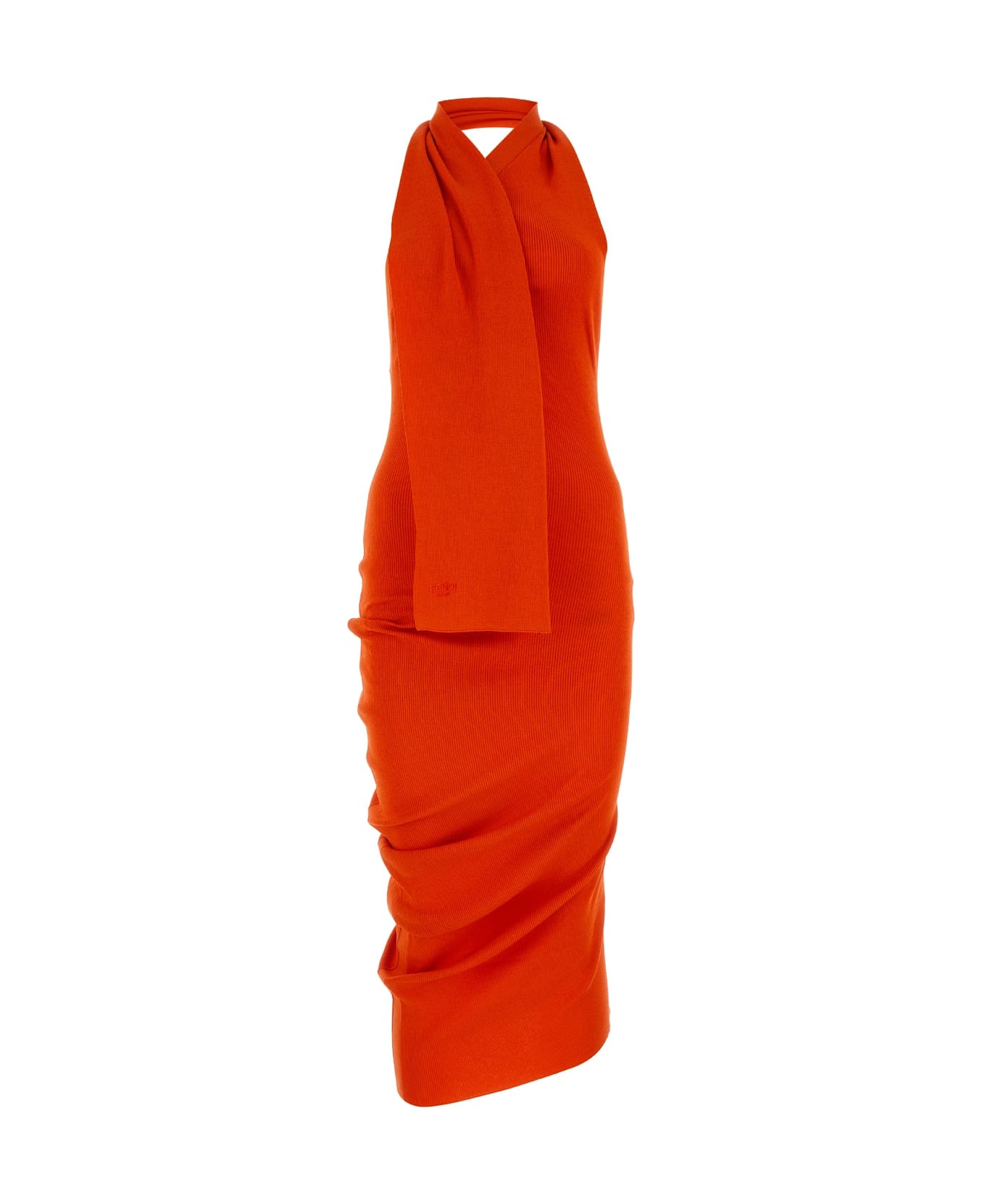 Fendi Orange Cotton Blend Dress - RED