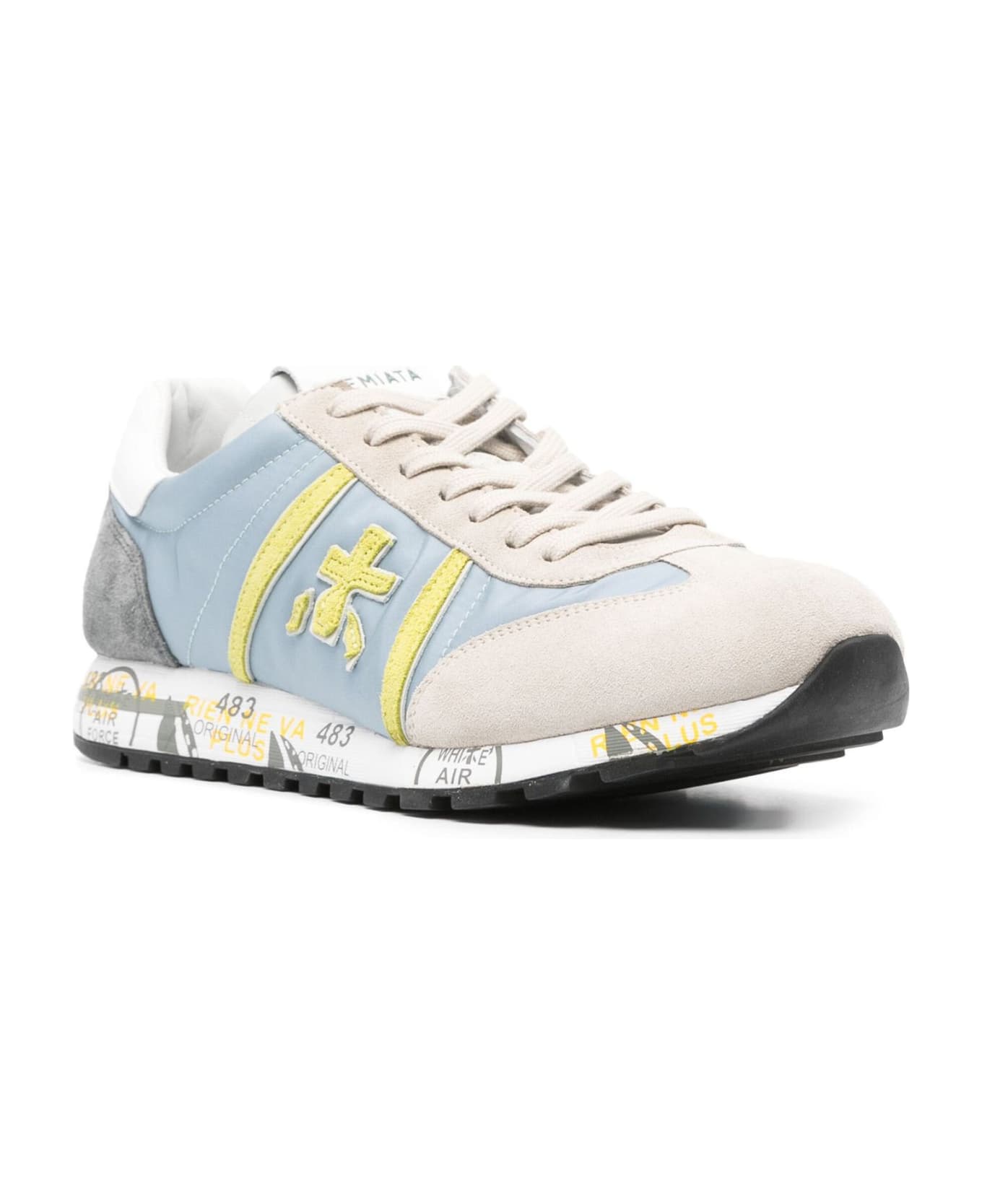 Premiata Lucy 6619 Beige And Blue Sneakers - Beige