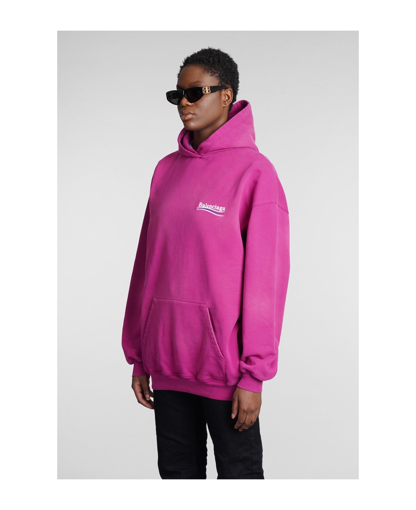 Balenciaga Sweatshirt In Rose-pink Cotton - rose-pink
