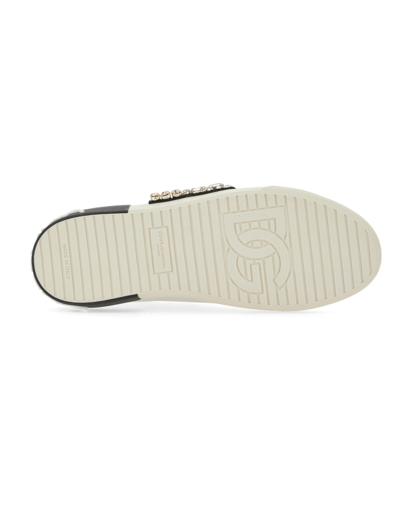 Dolce & Gabbana Portofino Vintage Sneakers - White / Gold