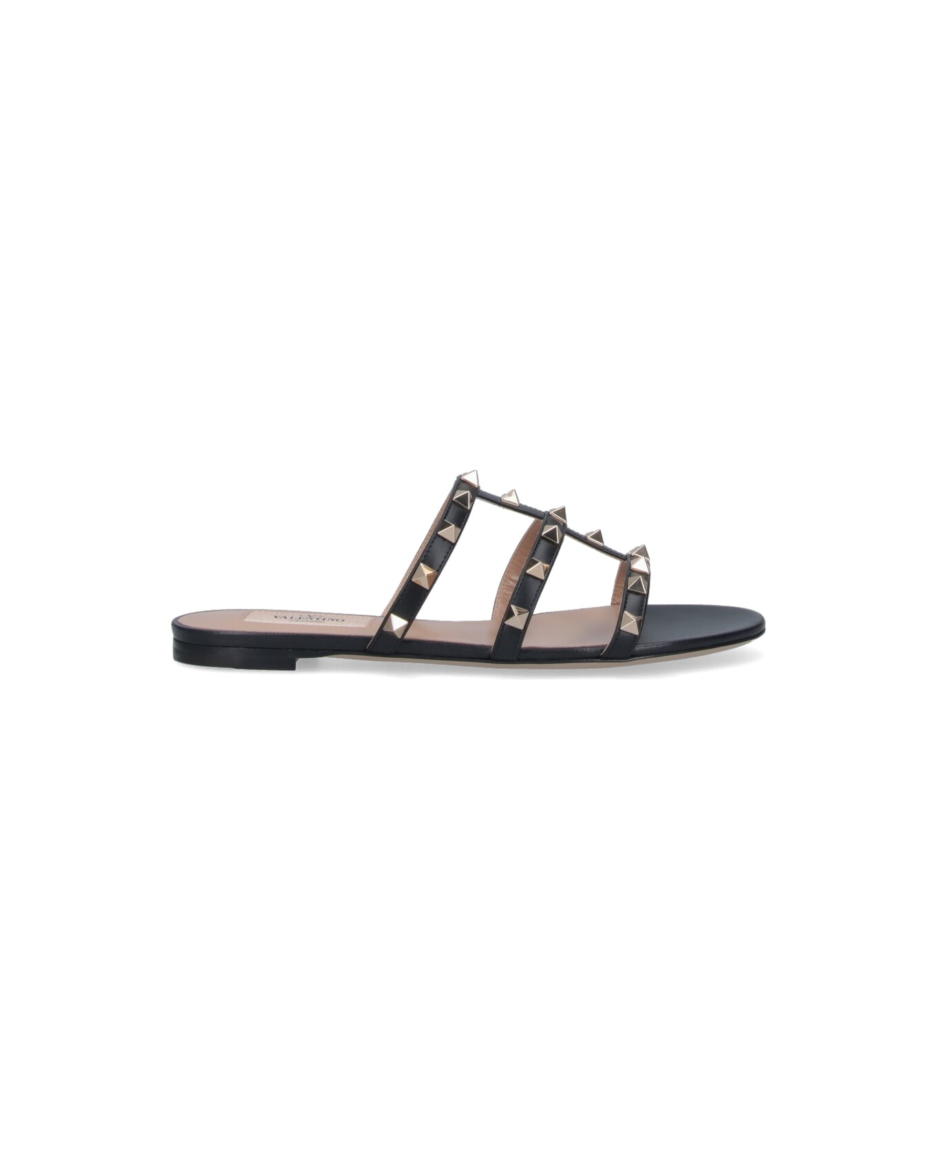 Valentino Garavani "rockstud" Slide Sandals - Black  