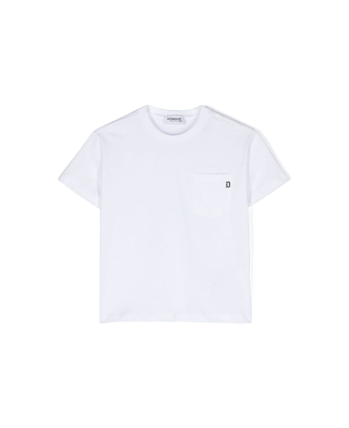 Dondup White T-shirt With Pocket And Logo - White
