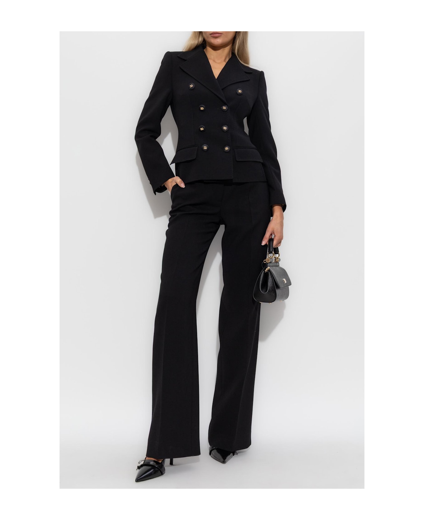 Dolce & Gabbana Wool Pleated Trousers - Nero