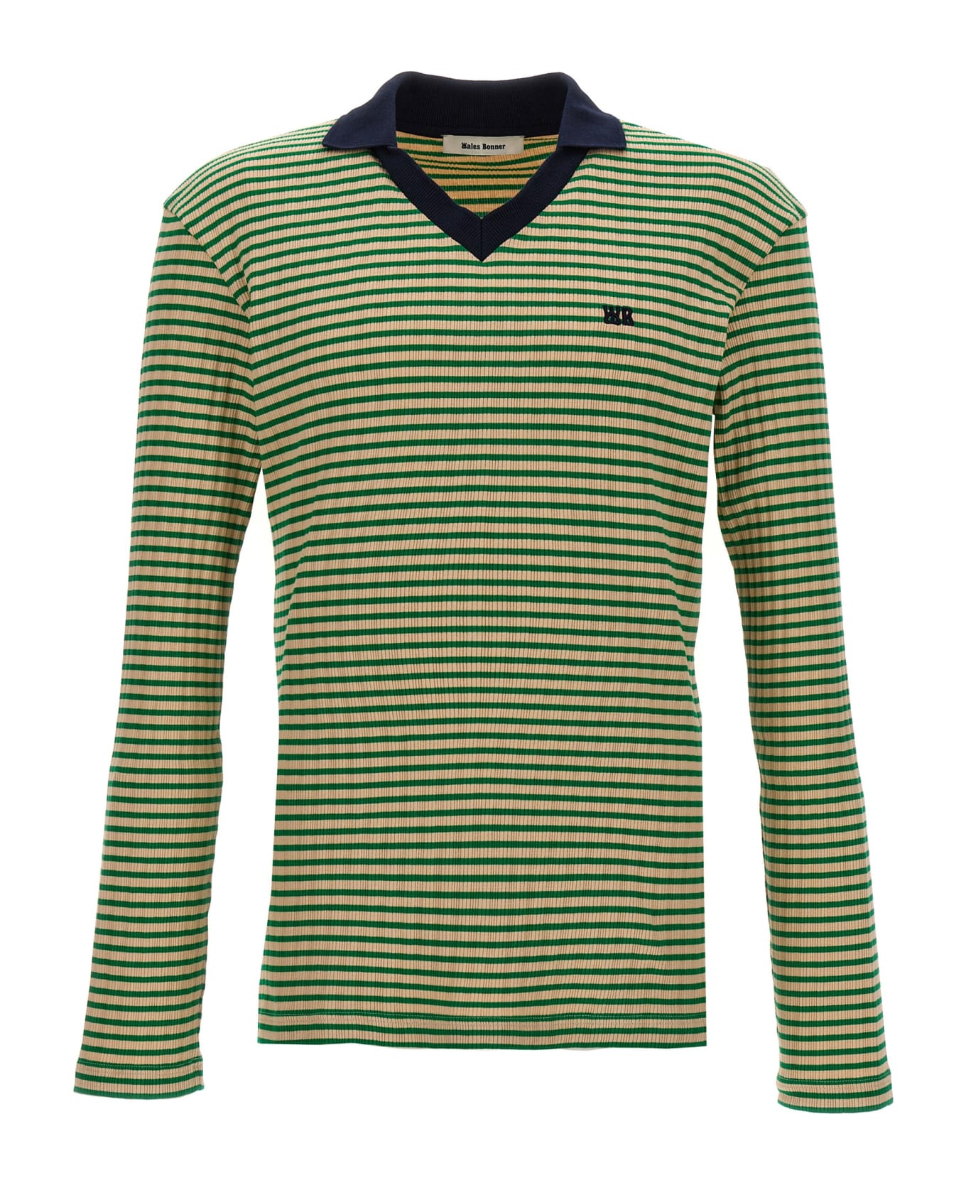 Wales Bonner 'sonic' Polo Shirt - GREEN