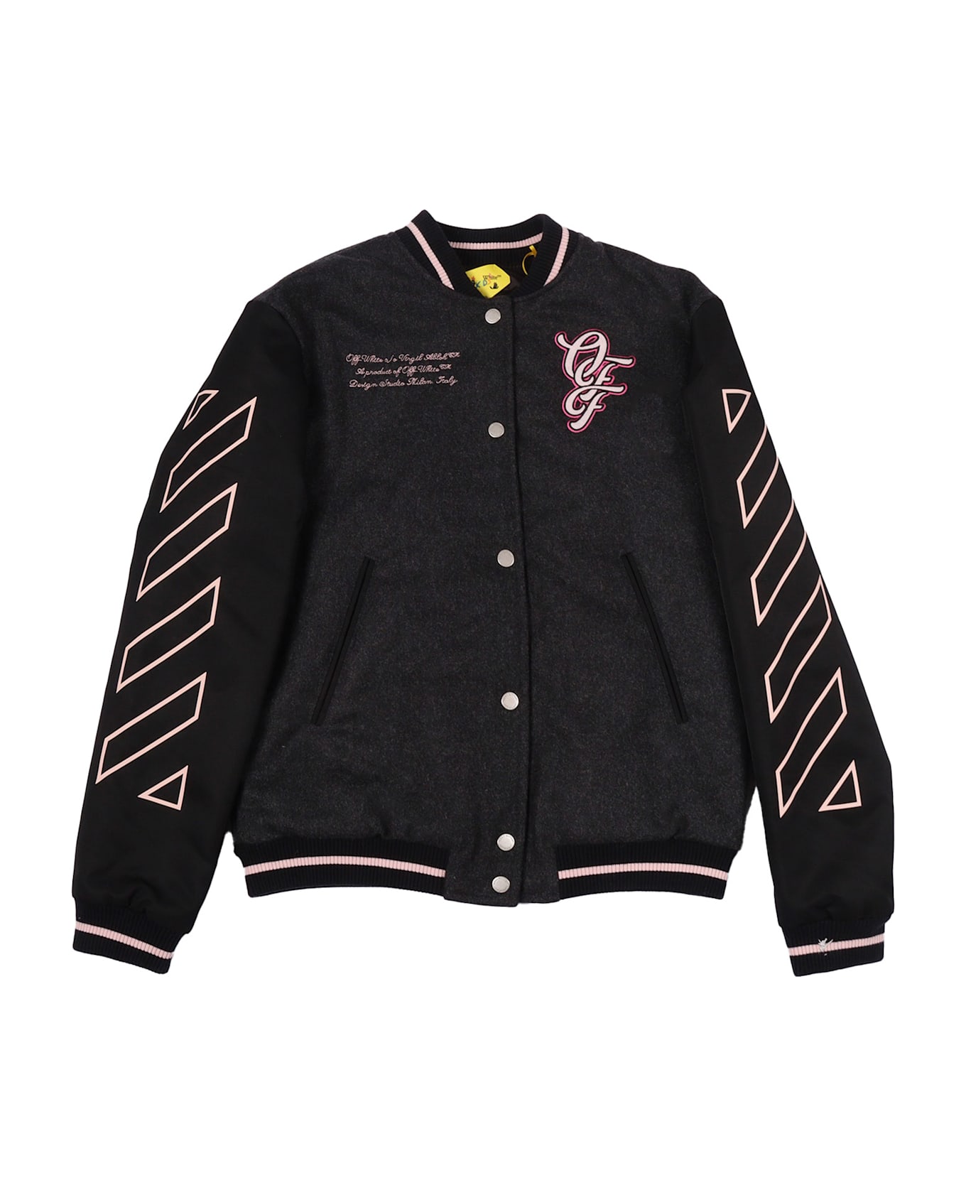 Off-White Ow Patch Varsity Dark Grey - Fuchsia - GREY