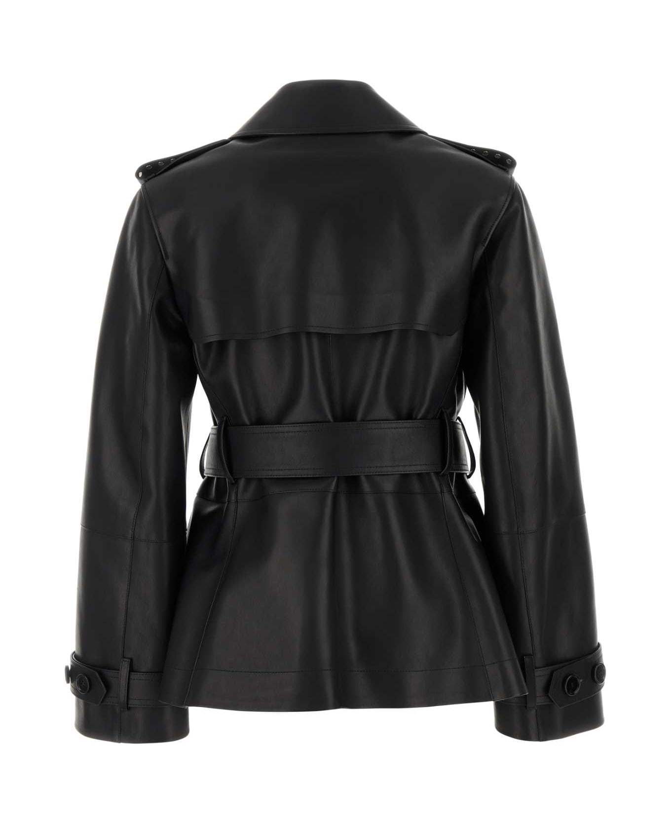 Burberry Black Leather Jacket - BLACK