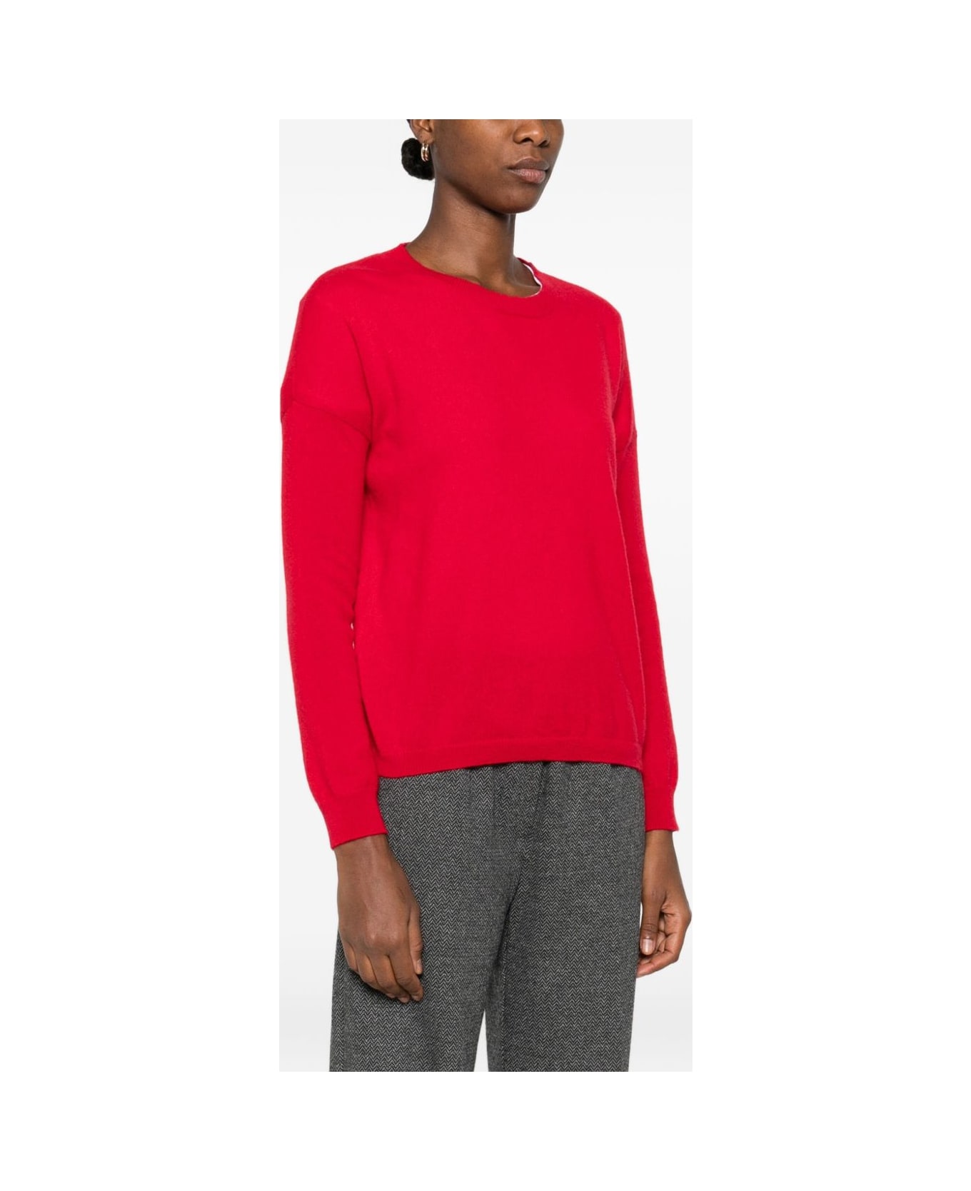 Lisa Yang Bright Red Crew-neck Long-sleeve Sweater - Red