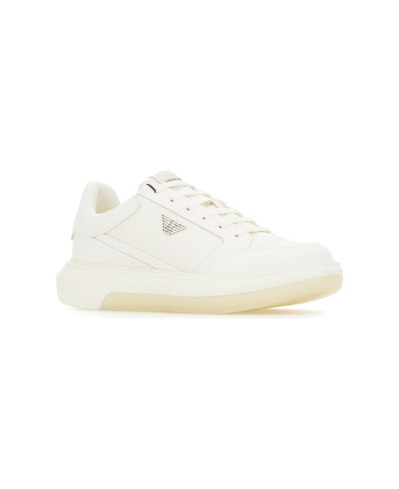 Emporio Armani White Nylon Sneakers - OFFWHITE