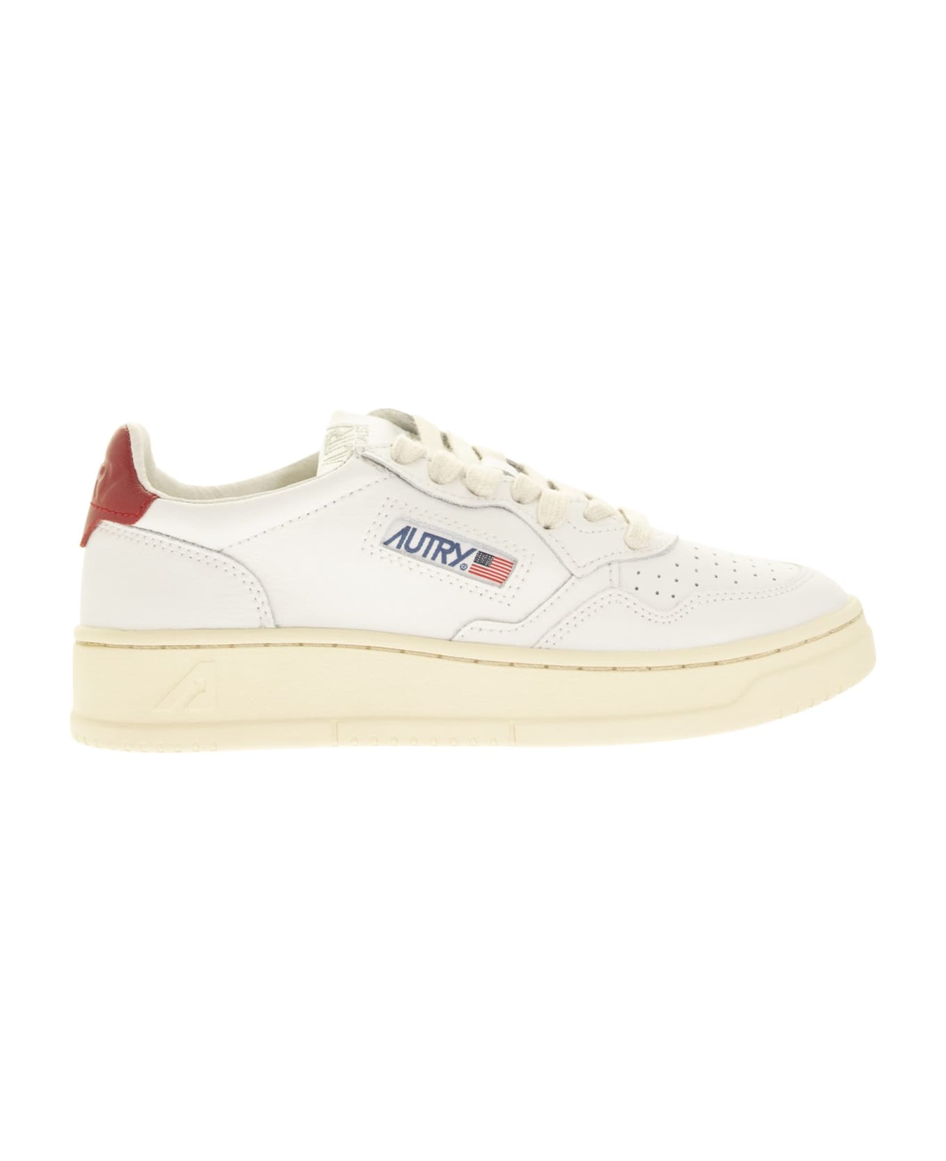 Autry Medalist Low - Leather Sneakers - WHITE