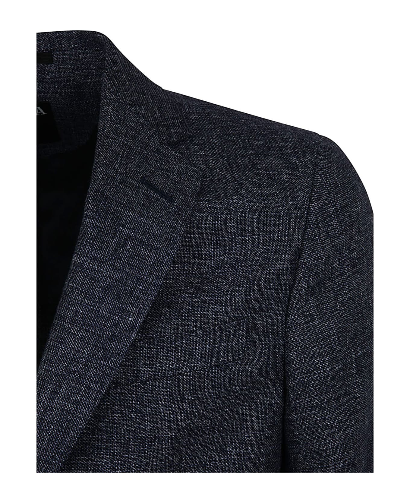 Zegna Linen And Wool Deco Jacket - Ink Blue