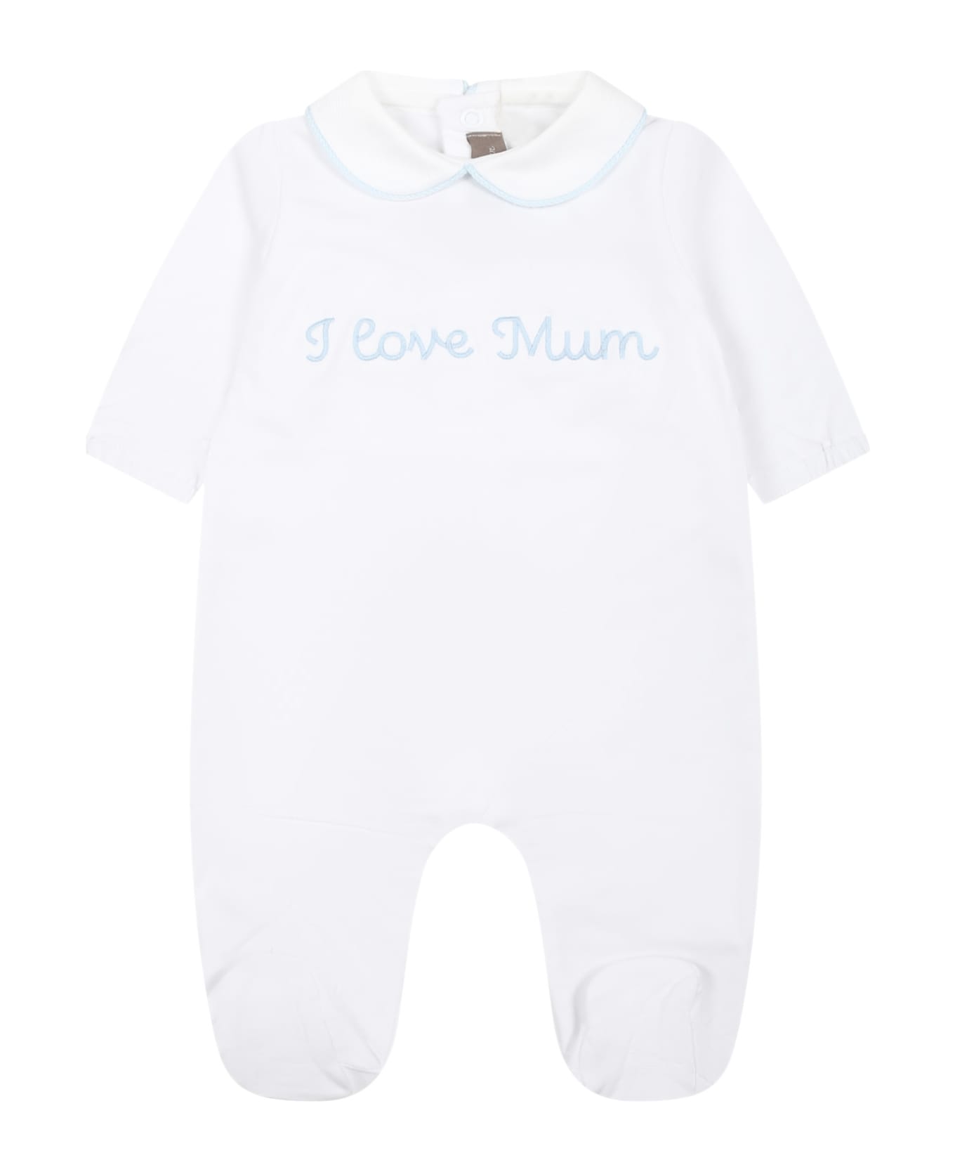 Little Bear White Babygrown For Baby Boy With Writing - White