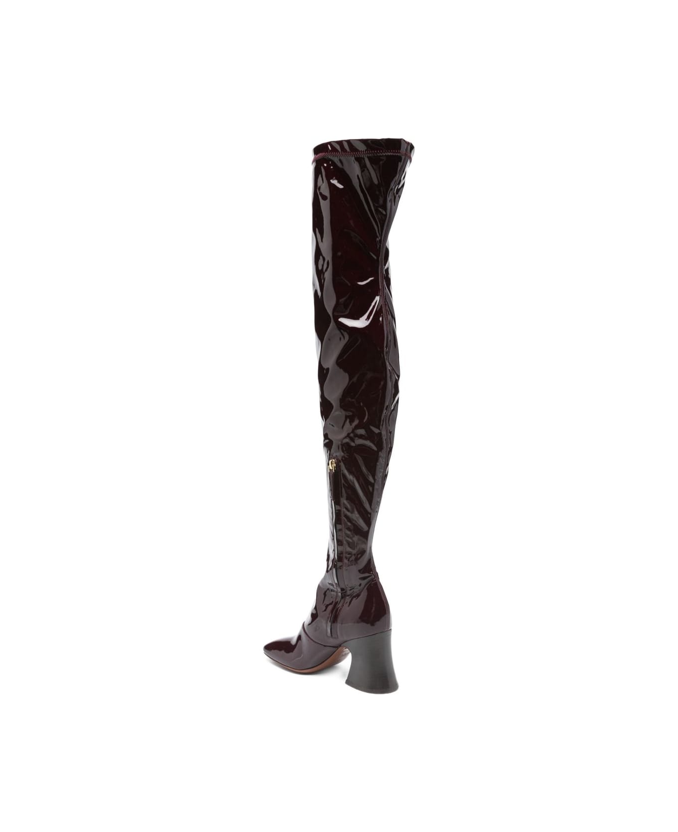 Chloé Janies Patent Leather Boots - Bordeaux