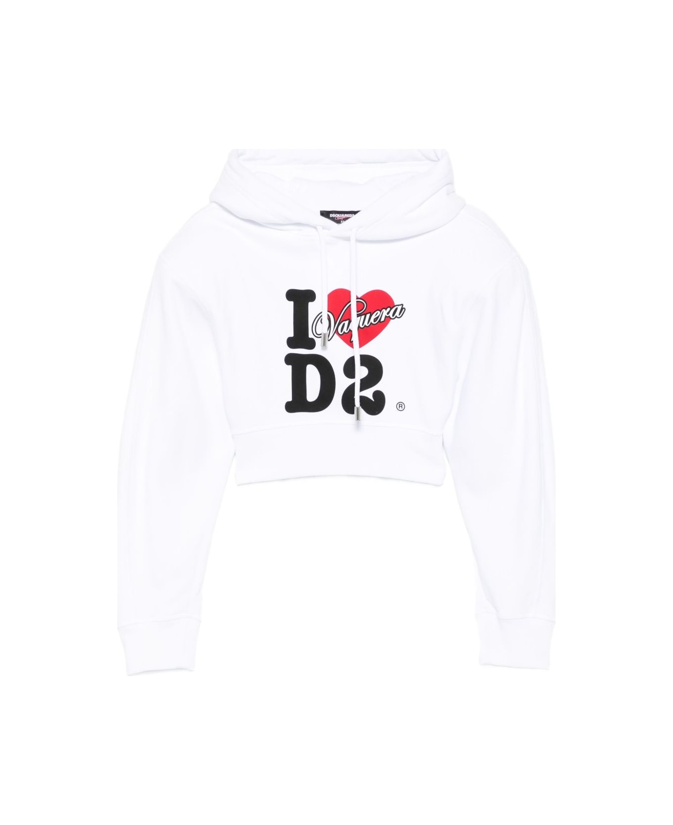 Dsquared2 Logo Cotton Hoodie - White
