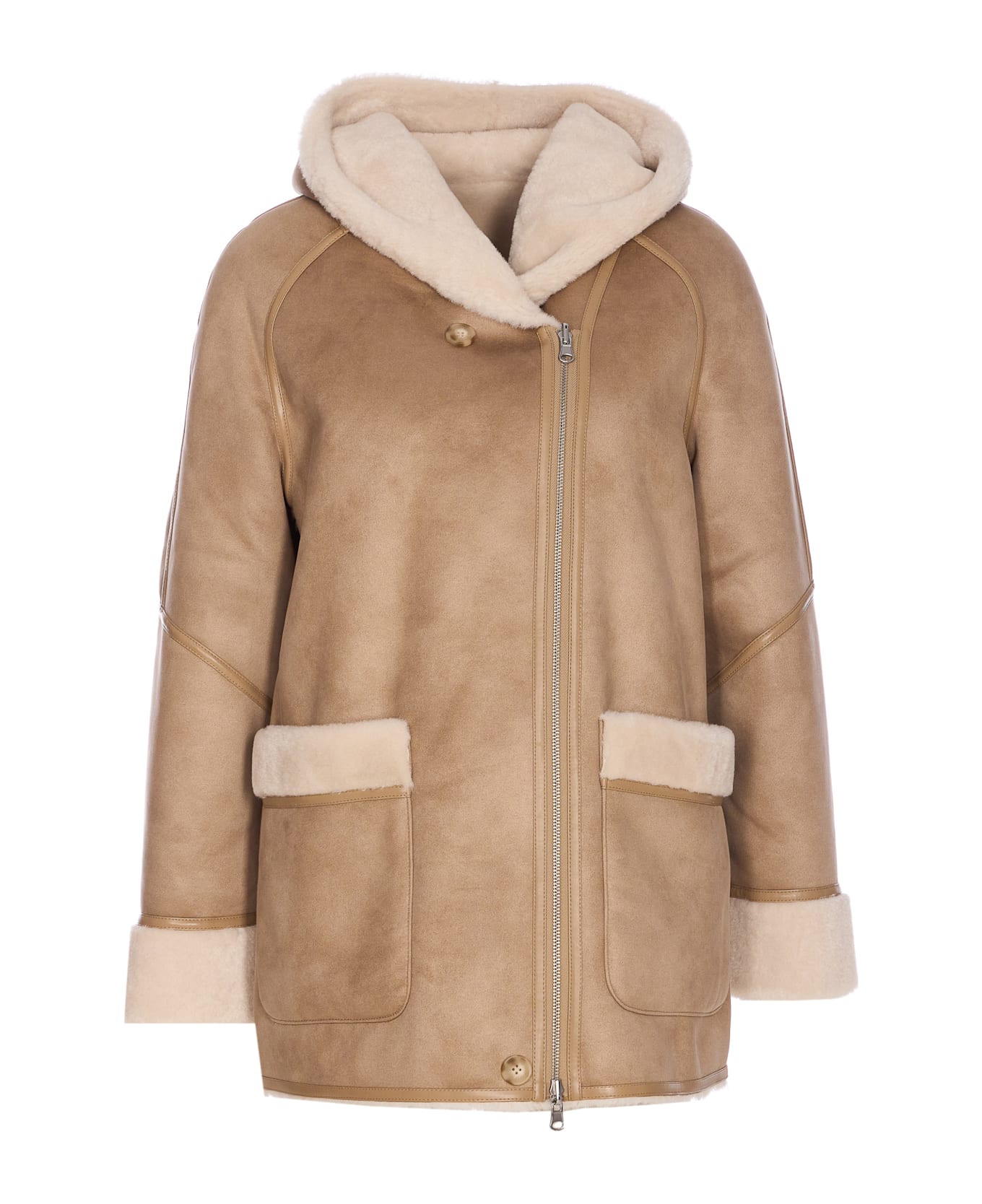 urbancode Reversible Faux Fur Jacket - Beige