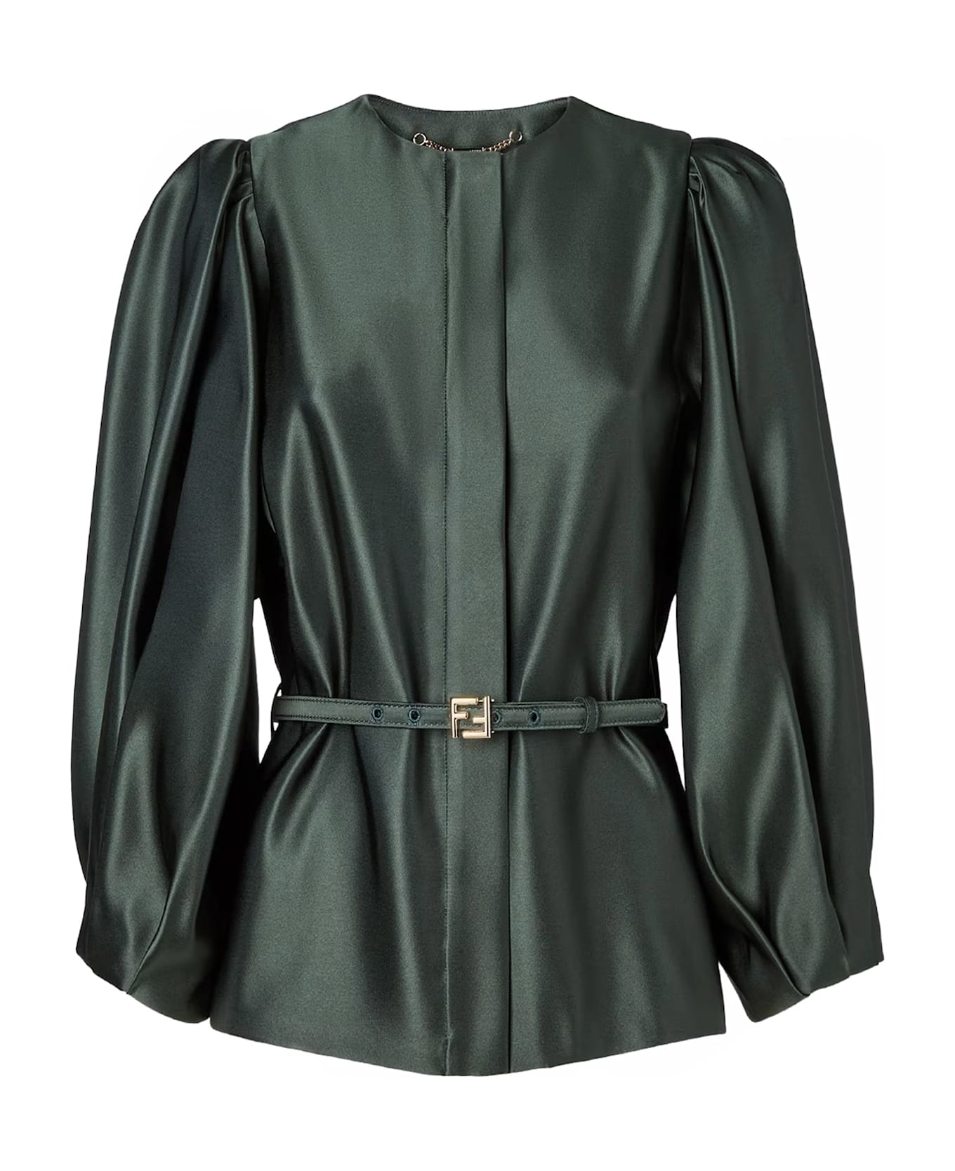 Fendi Silk Duchesse Blazer - FOREST-25