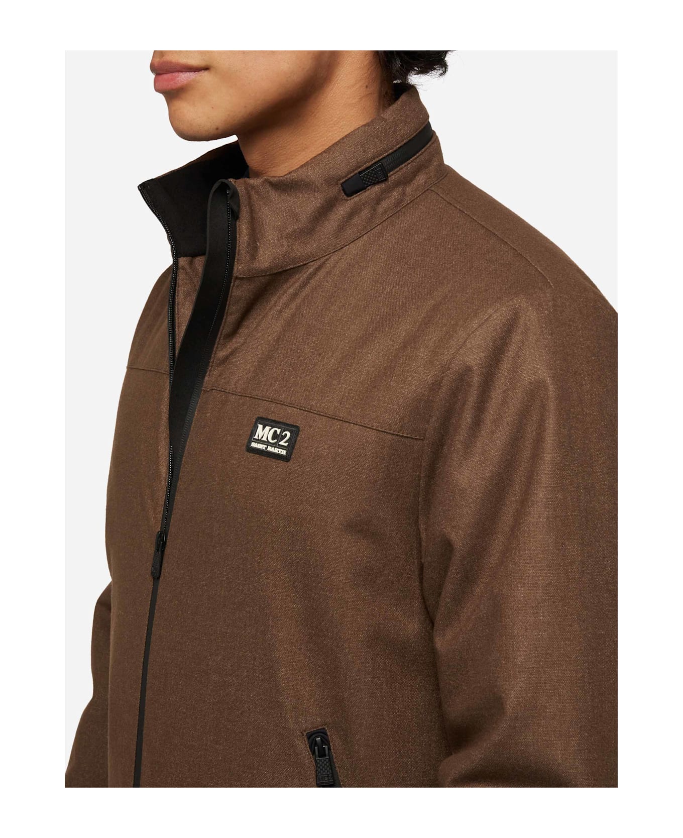MC2 Saint Barth Wooly Brown Bomber Jacket Country With Teddy Lining - BROWN