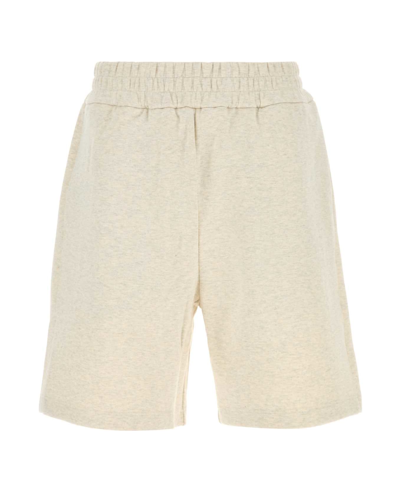 Fendi Melange Cream Cotton Bermuda Shorts - NATURAL MELANGE