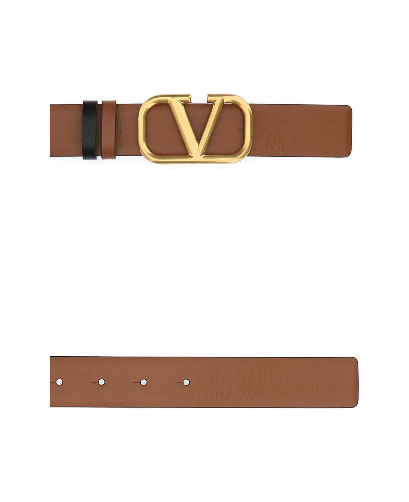 Valentino Garavani Brown Leather Vlogo Signature Reversible Belt - SELLERIANERO