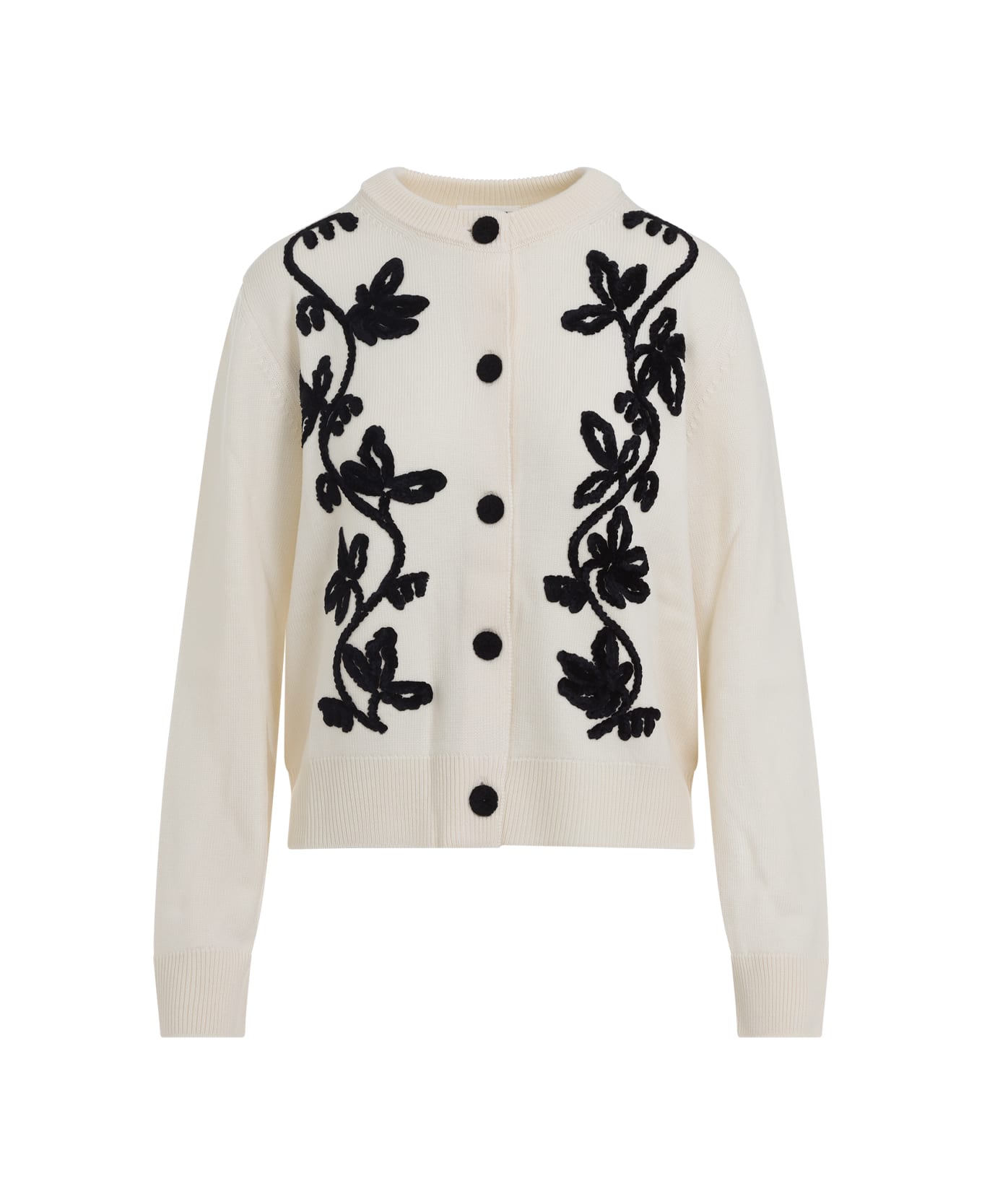 Jil Sander Cn Long Sleeves Cardigan With Velvet Embroidery - Cloud