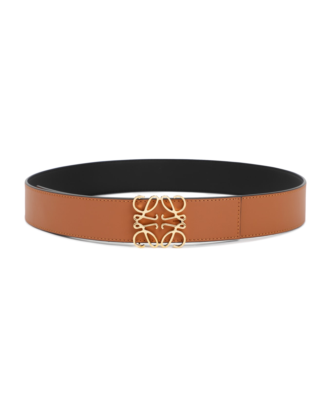 Loewe Reversible Anagram Belt 4cm - Tan Black Gold