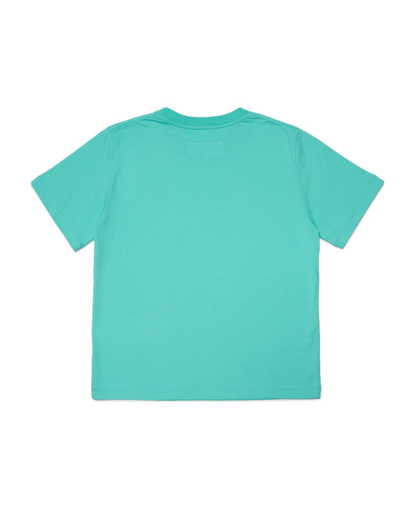 MM6 Maison Margiela Mm6t51u T-shirt Maison Margiela Aquamarine T-shirt In Jersey With Mirror Effect Logo - Bright marine